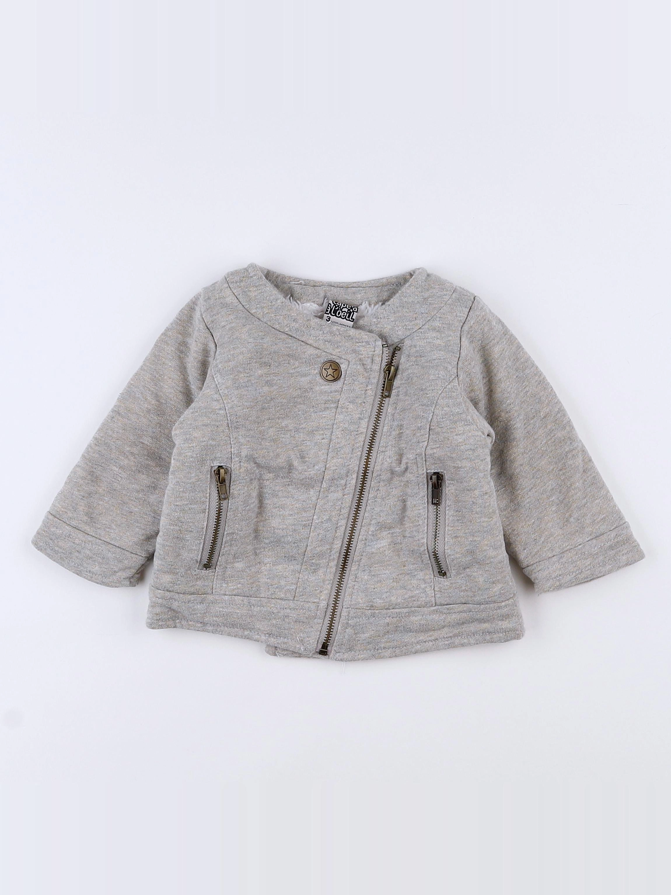Tape à l'oeil - sweat gris - 3 mois