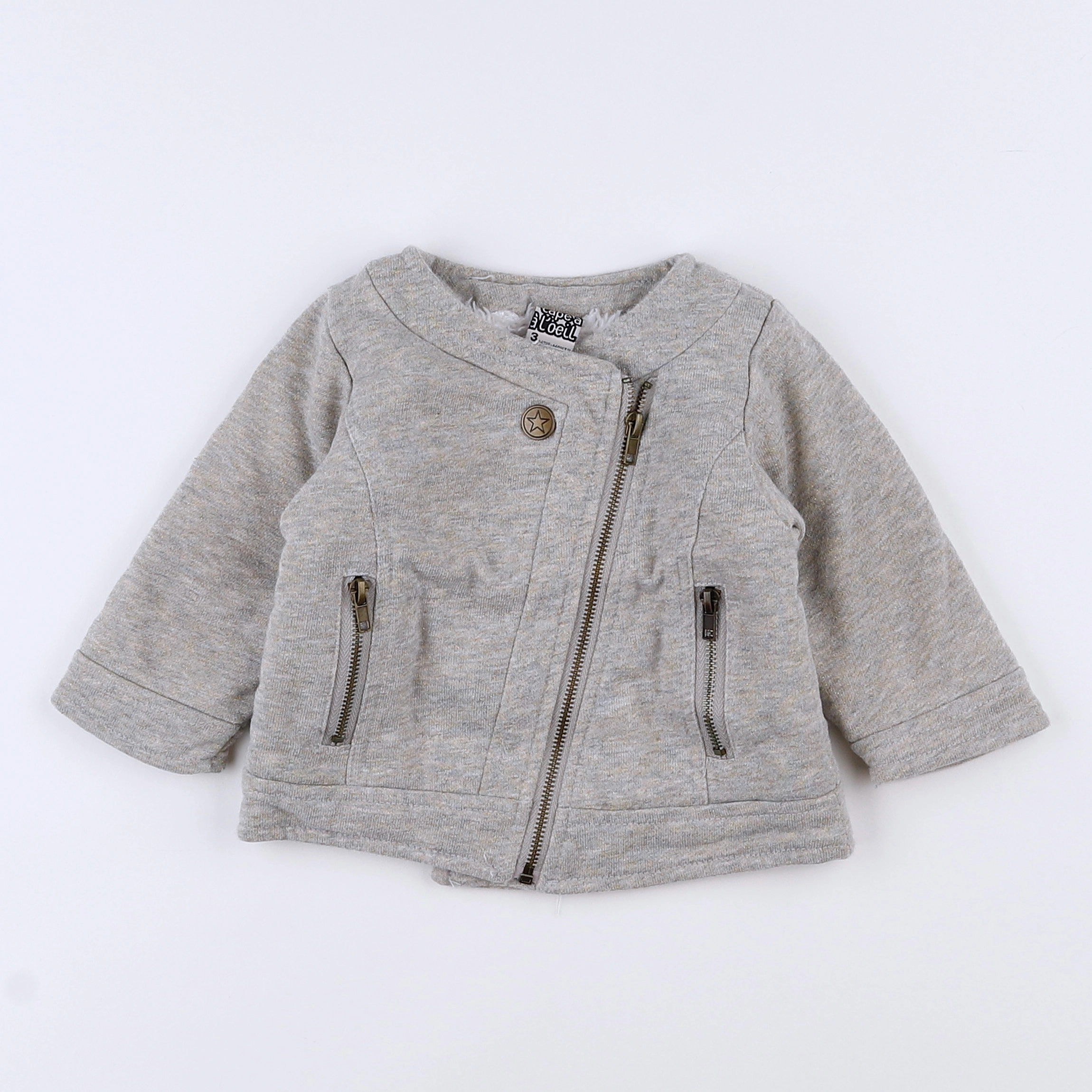 Tape à l'oeil - sweat gris - 3 mois