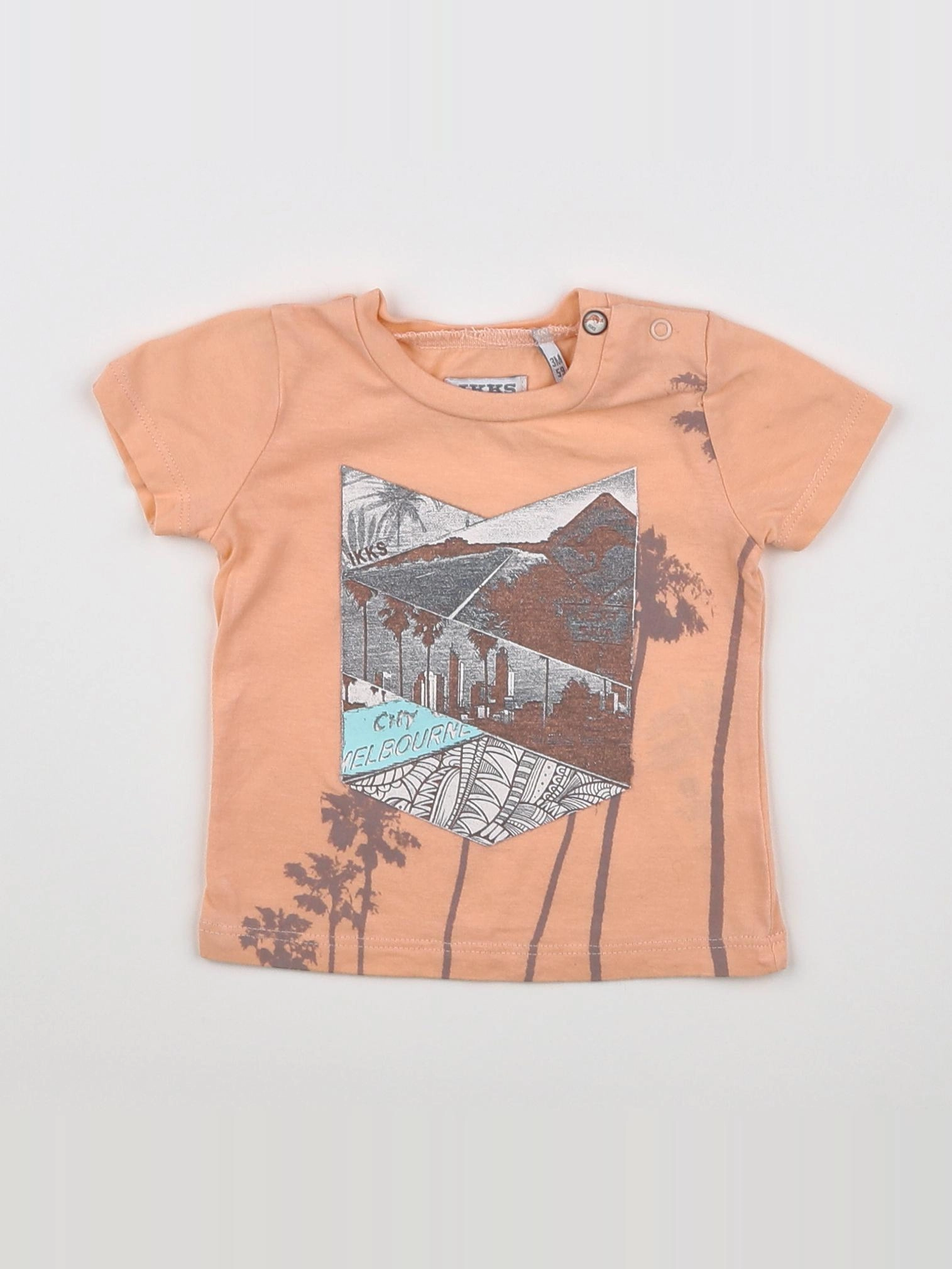 IKKS - tee-shirt orange, rose - 3 mois