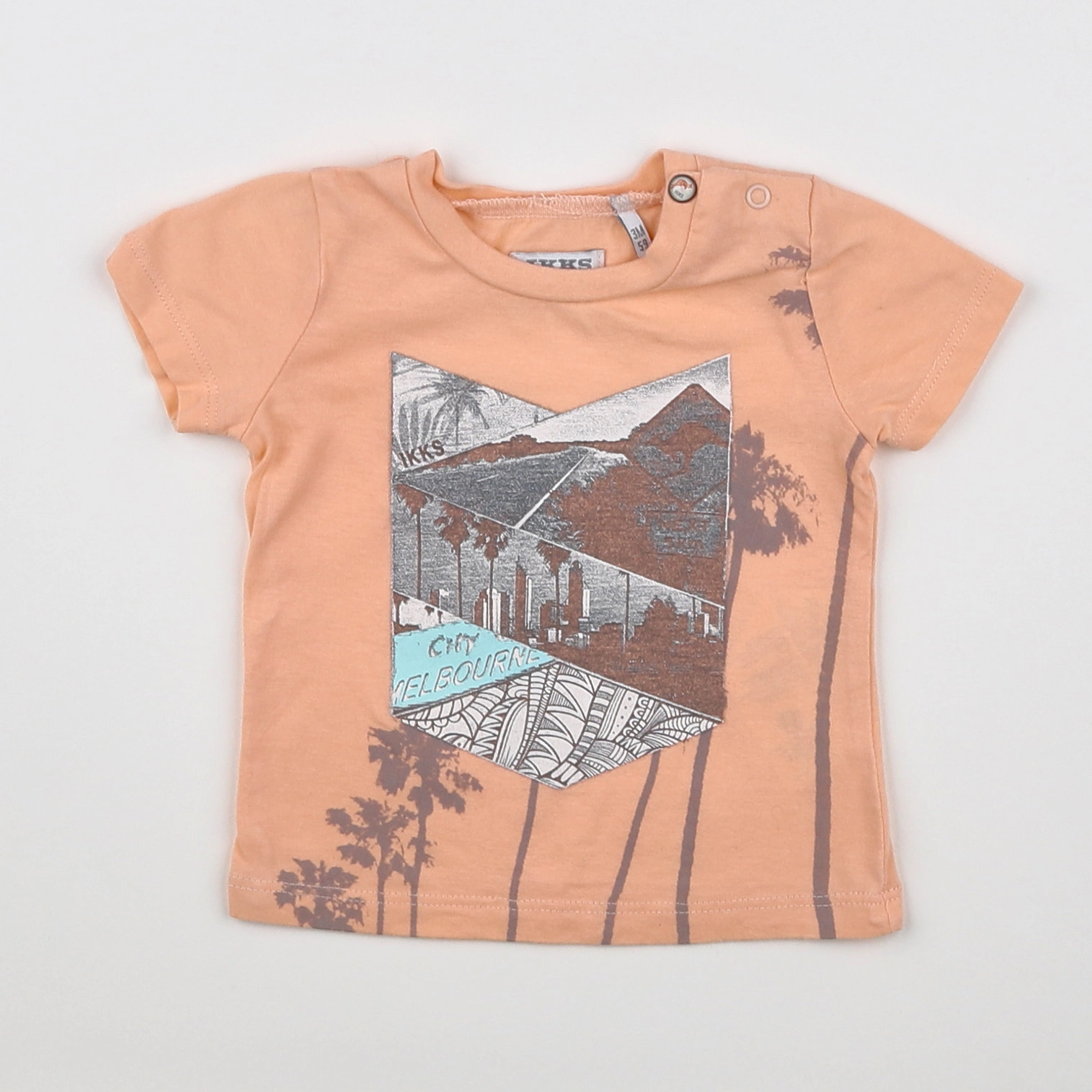 IKKS - tee-shirt orange, rose - 3 mois