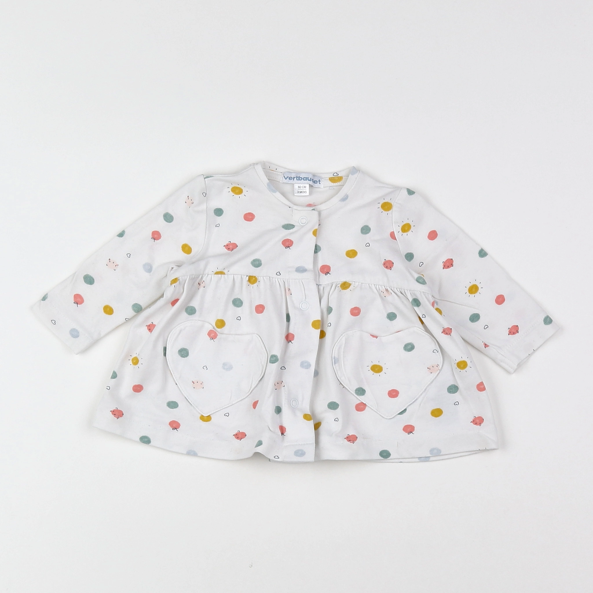 Vertbaudet - tee-shirt multicolore - 3 mois