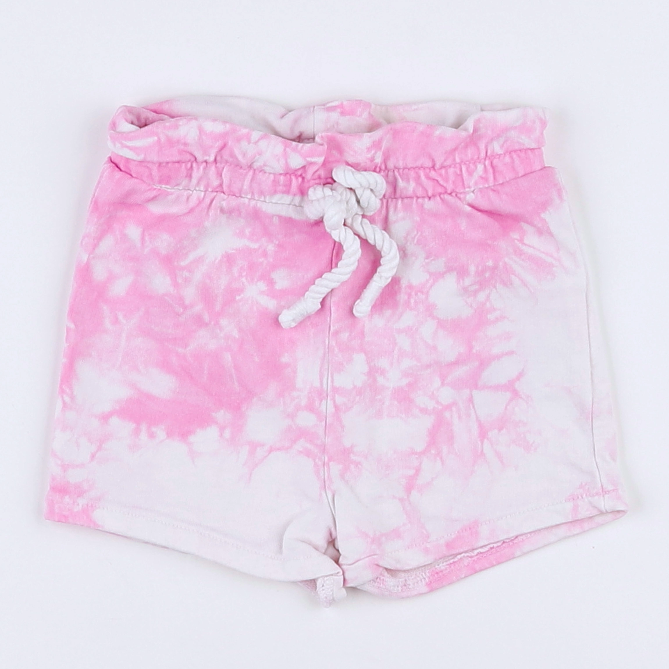 Vertbaudet - short blanc, rose - 3 mois