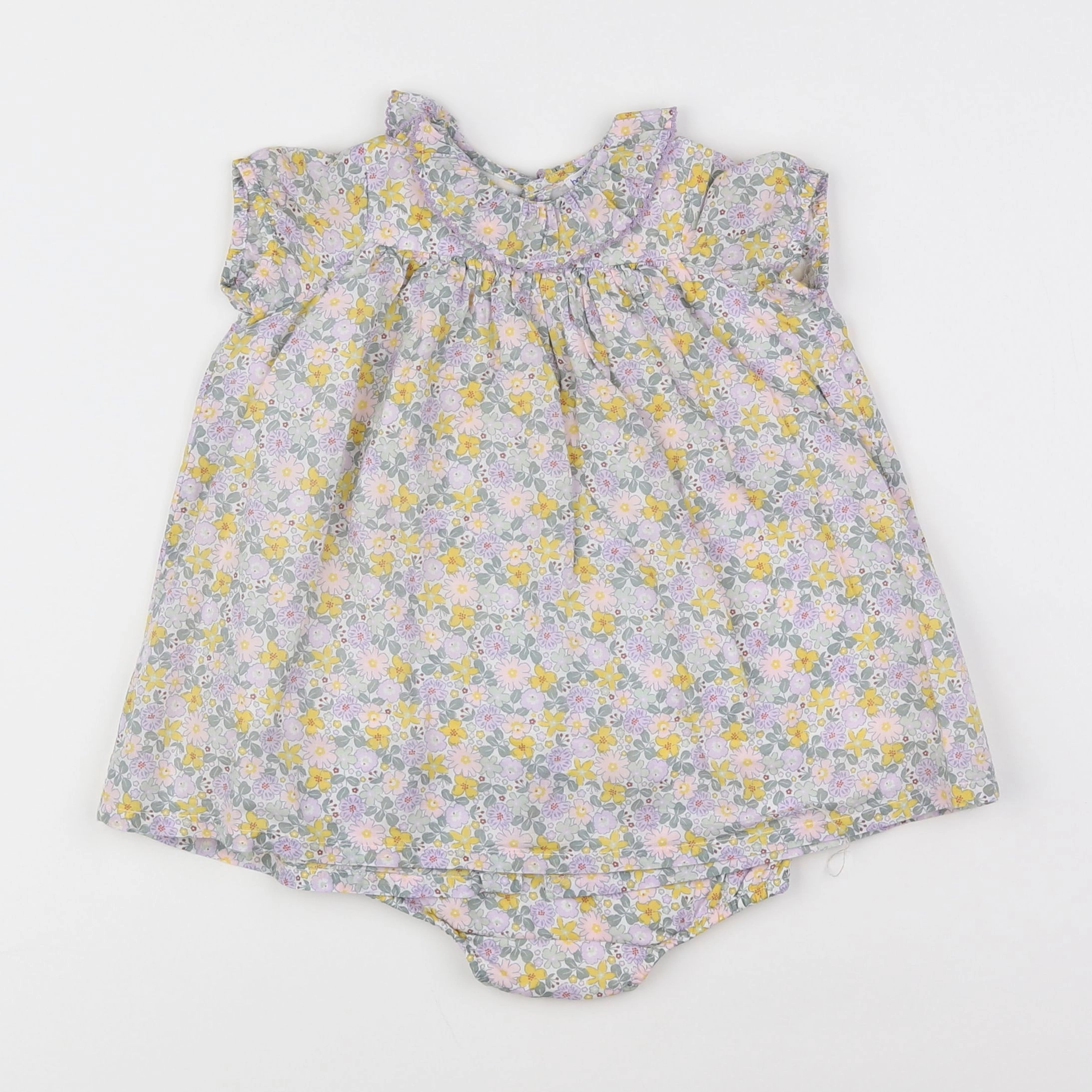 Boutchou - robe violet, vert - 6 mois