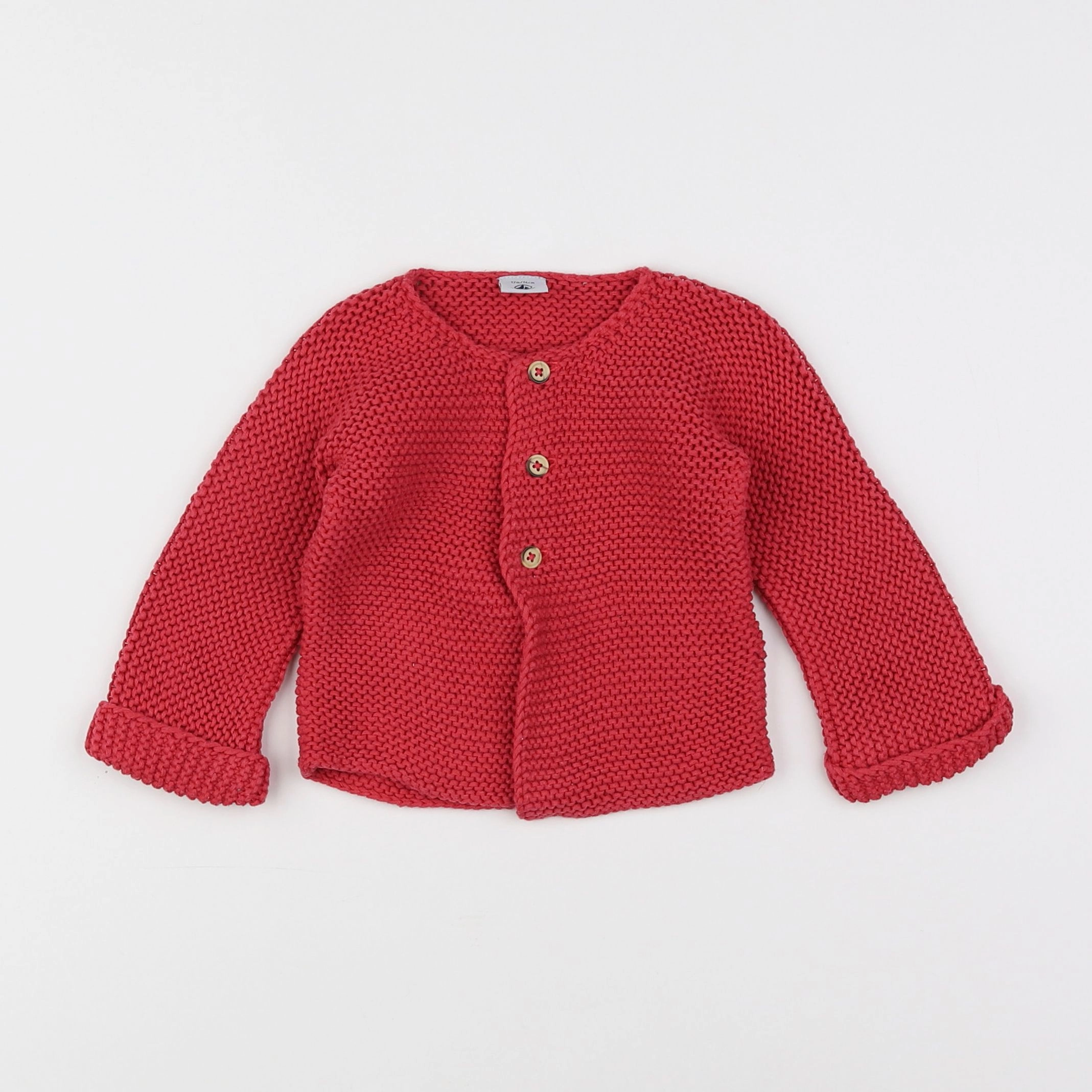 Petit Bateau - gilet rose - 12 mois