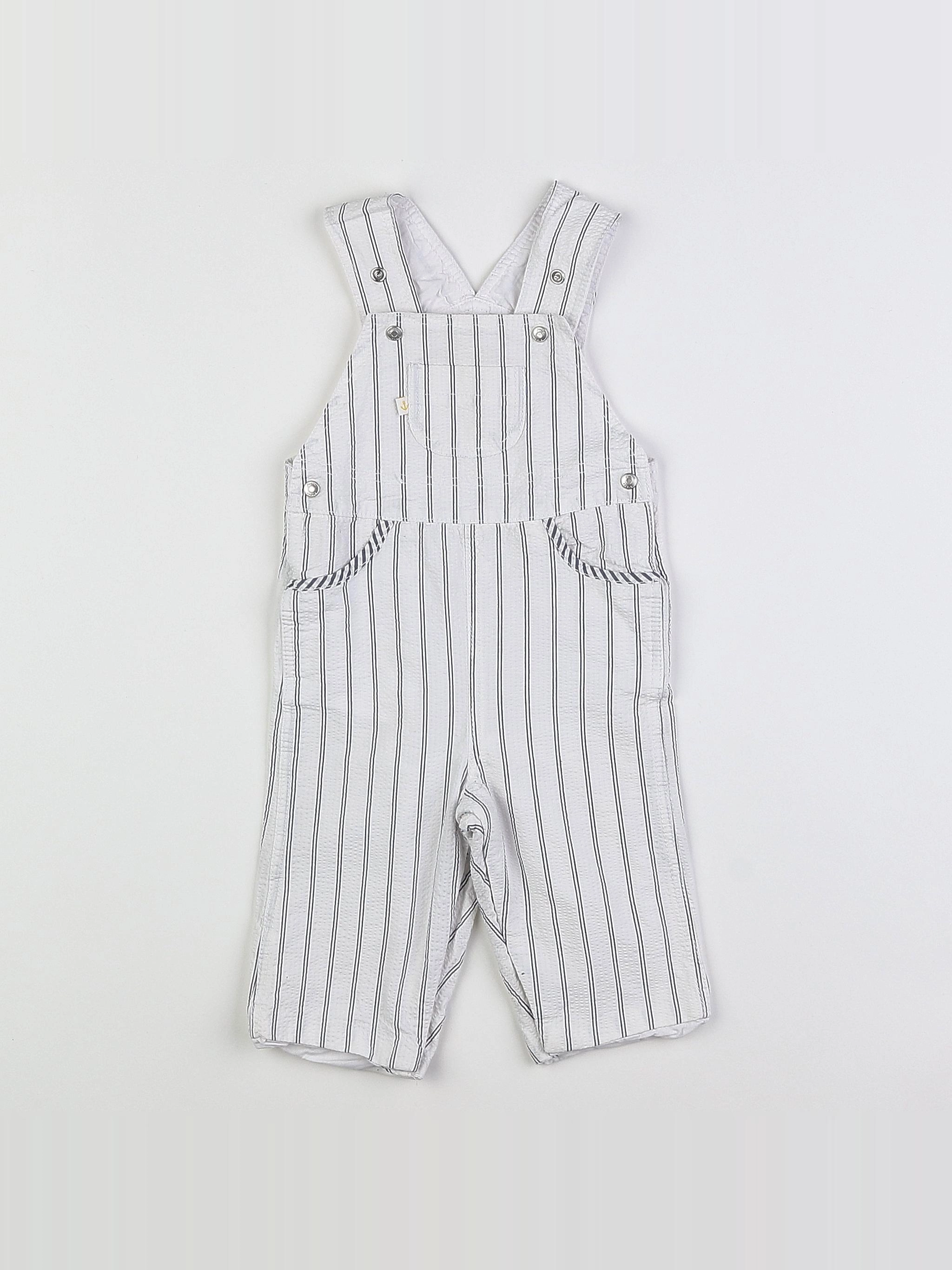 Jacadi - salopette blanc, bleu - 6 mois