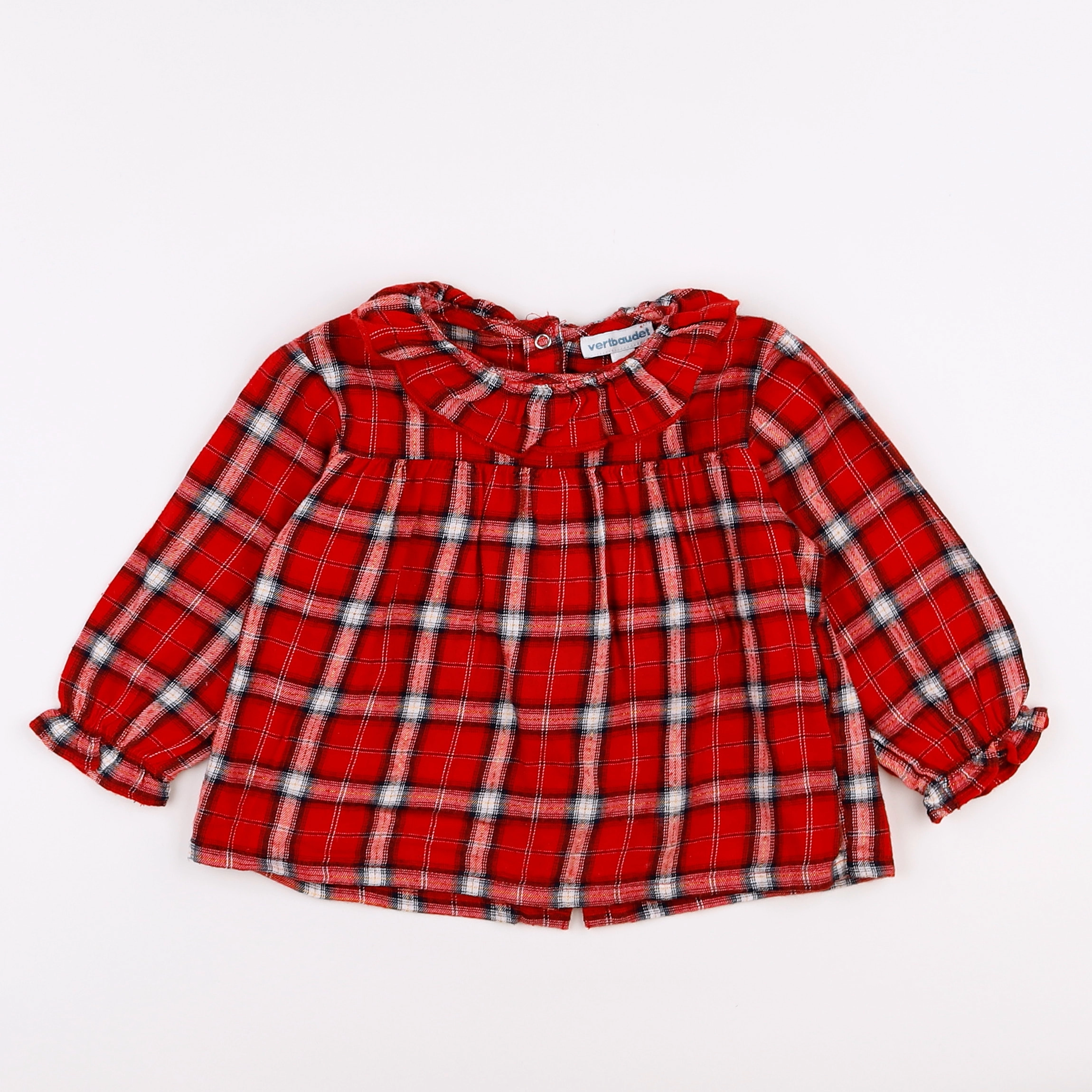Vertbaudet - blouse rouge, or - 12 mois