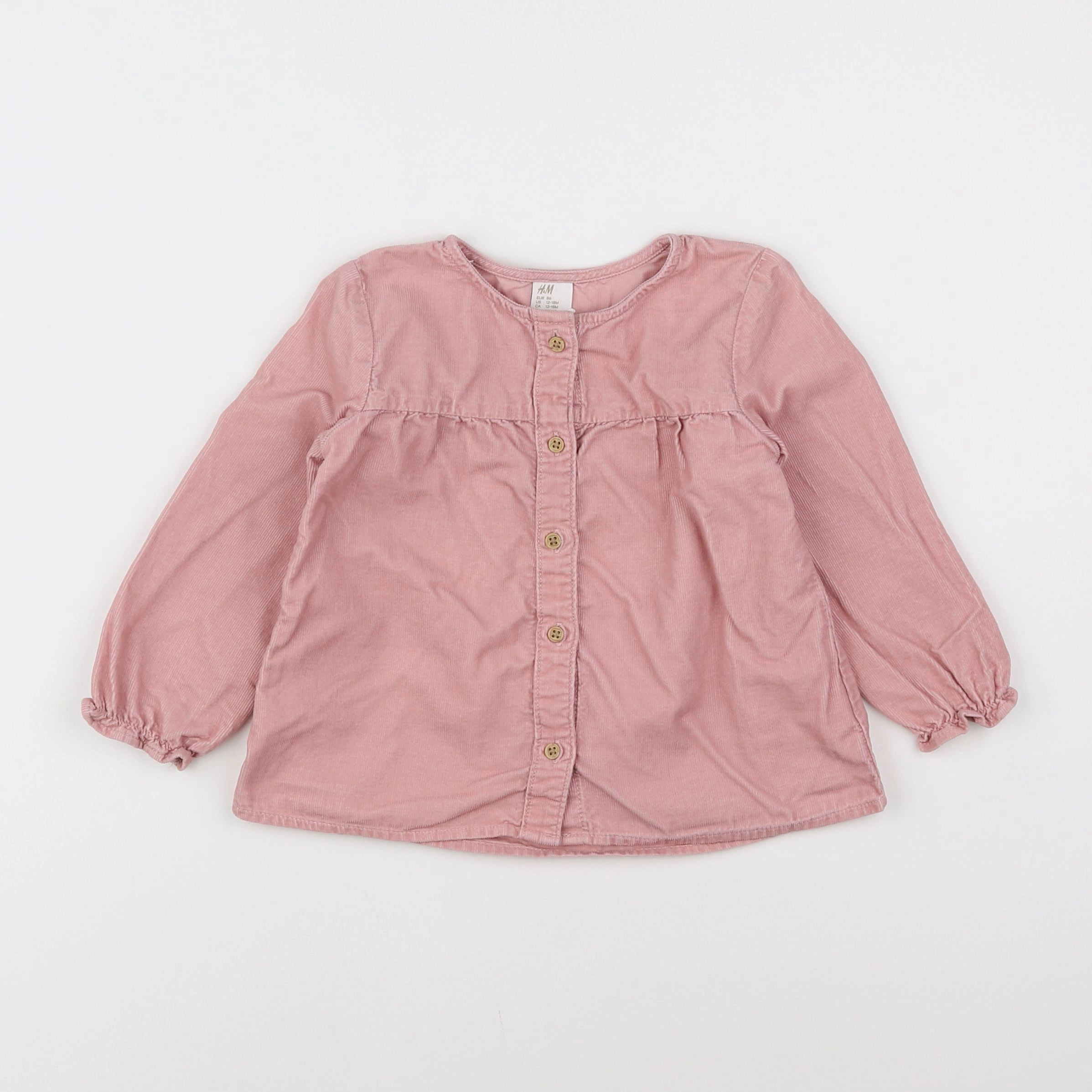 H&M - blouse rose - 12/18 mois