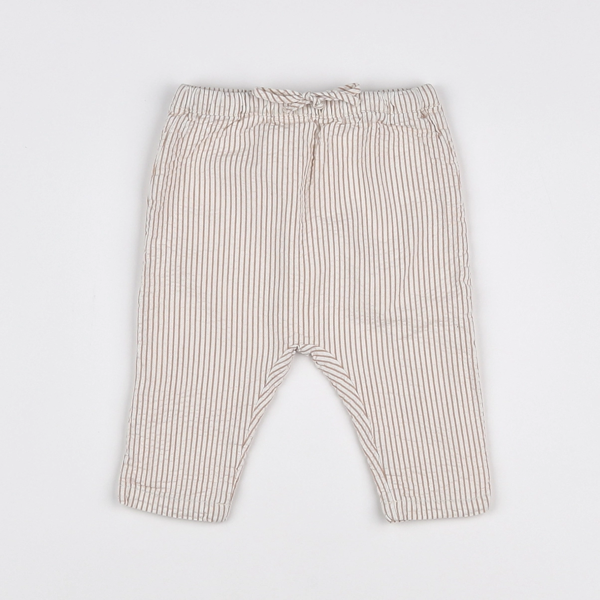 Natalys - pantalon doublé blanc, marron - 6 mois