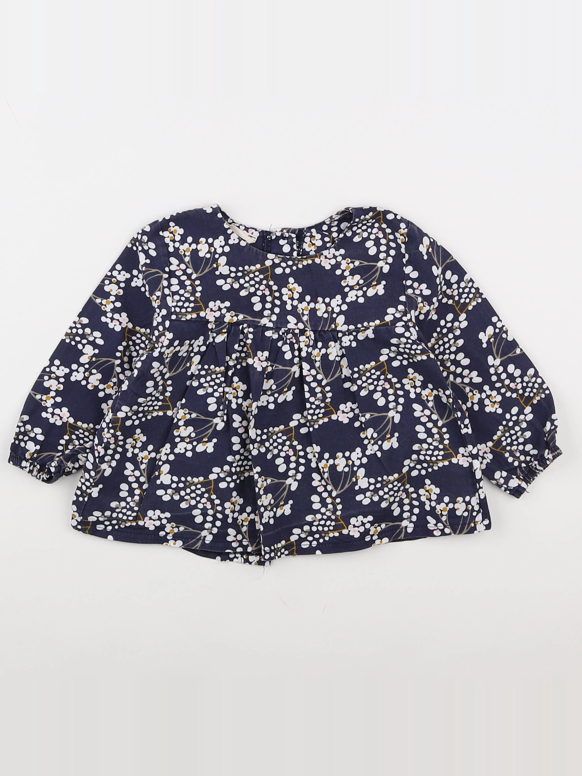 Little Cigogne - blouse bleu - 12 mois