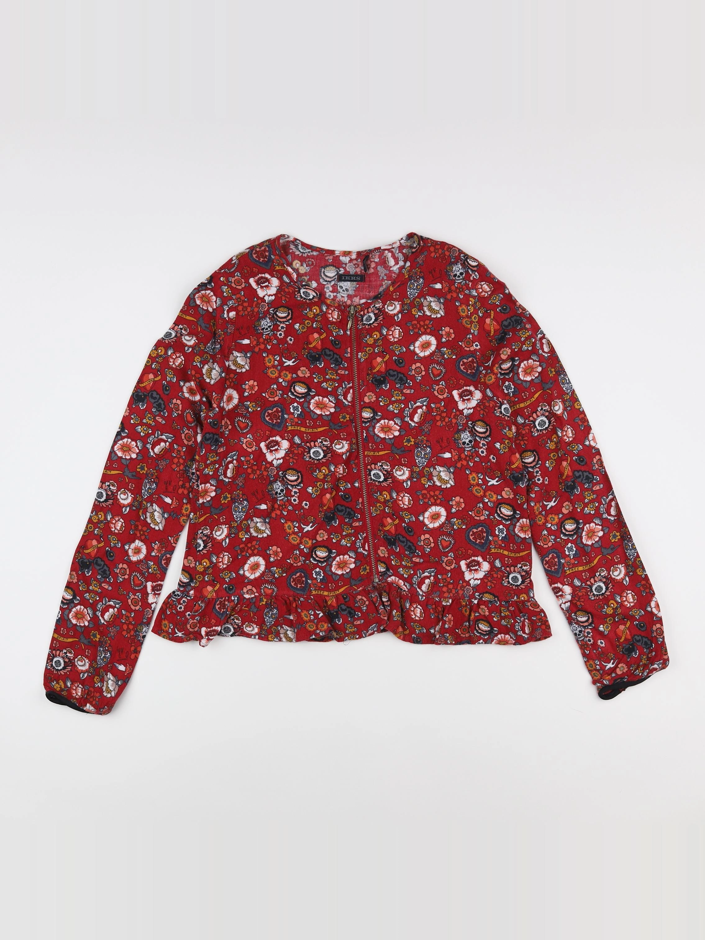 IKKS - blouse rouge, noir - 12 ans