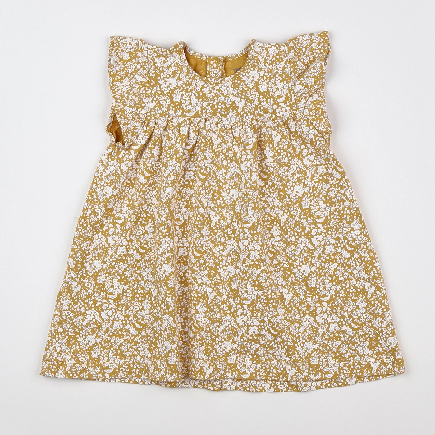 Vertbaudet - robe jaune, blanc - 18 mois