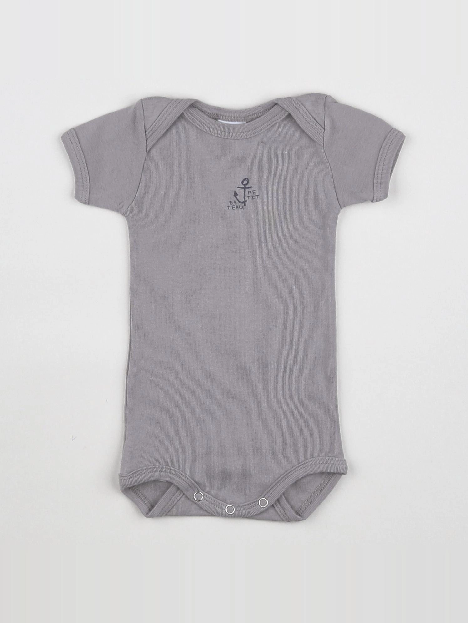 Petit Bateau - body gris - 3 mois