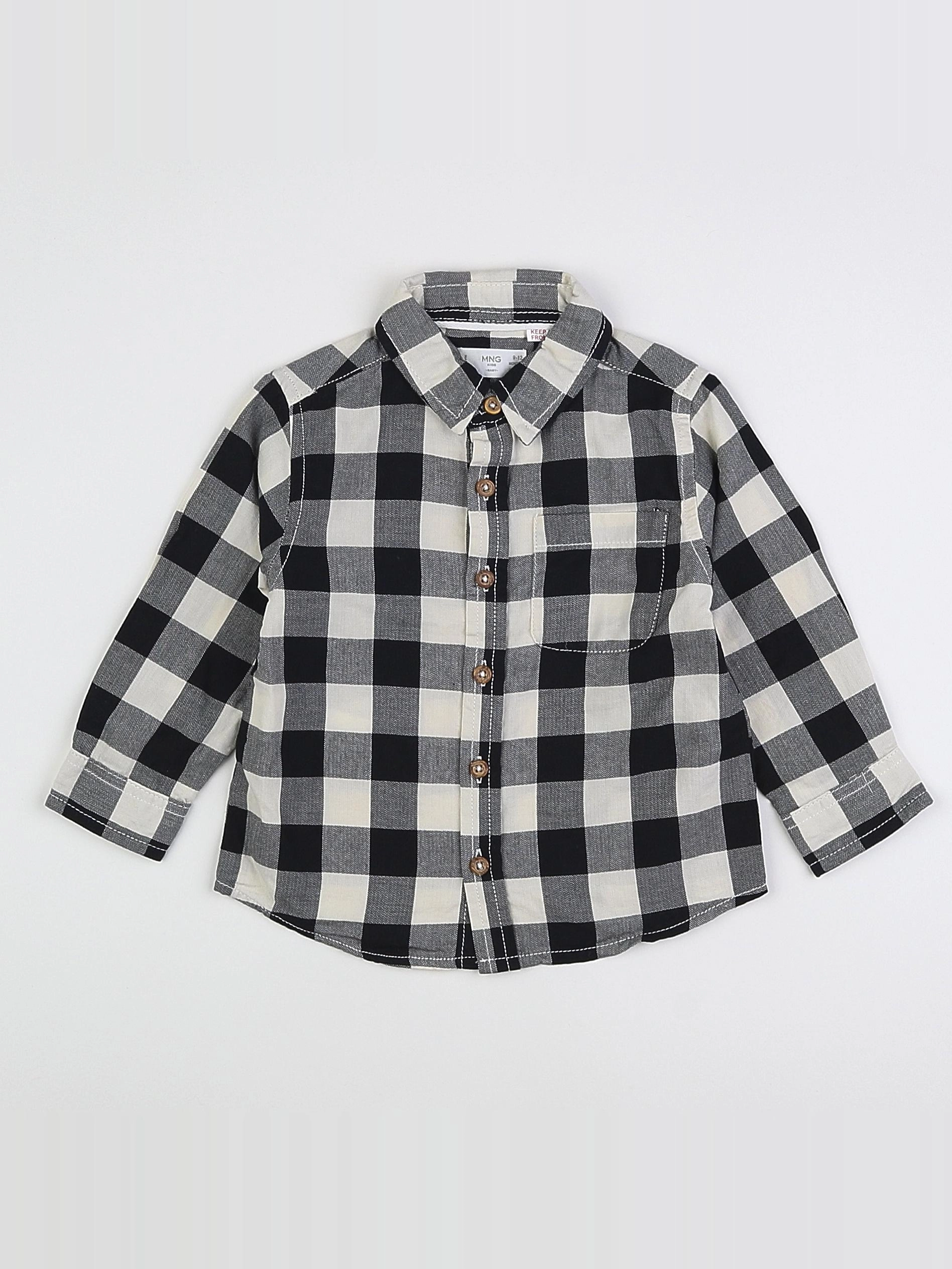 Mango - chemise blanc, noir - 9/12 mois