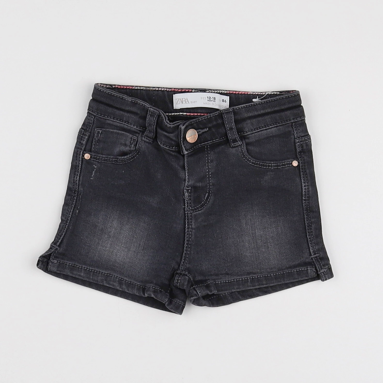 Zara - short noir - 12/18 mois