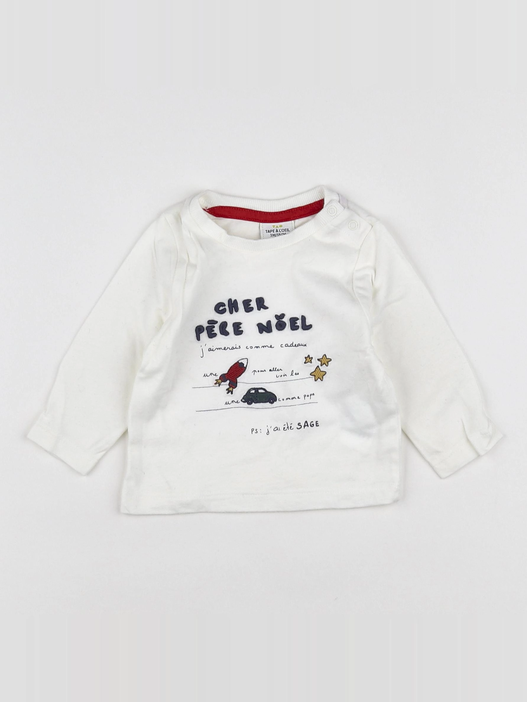 Tape à l'oeil - tee-shirt blanc - 3 mois