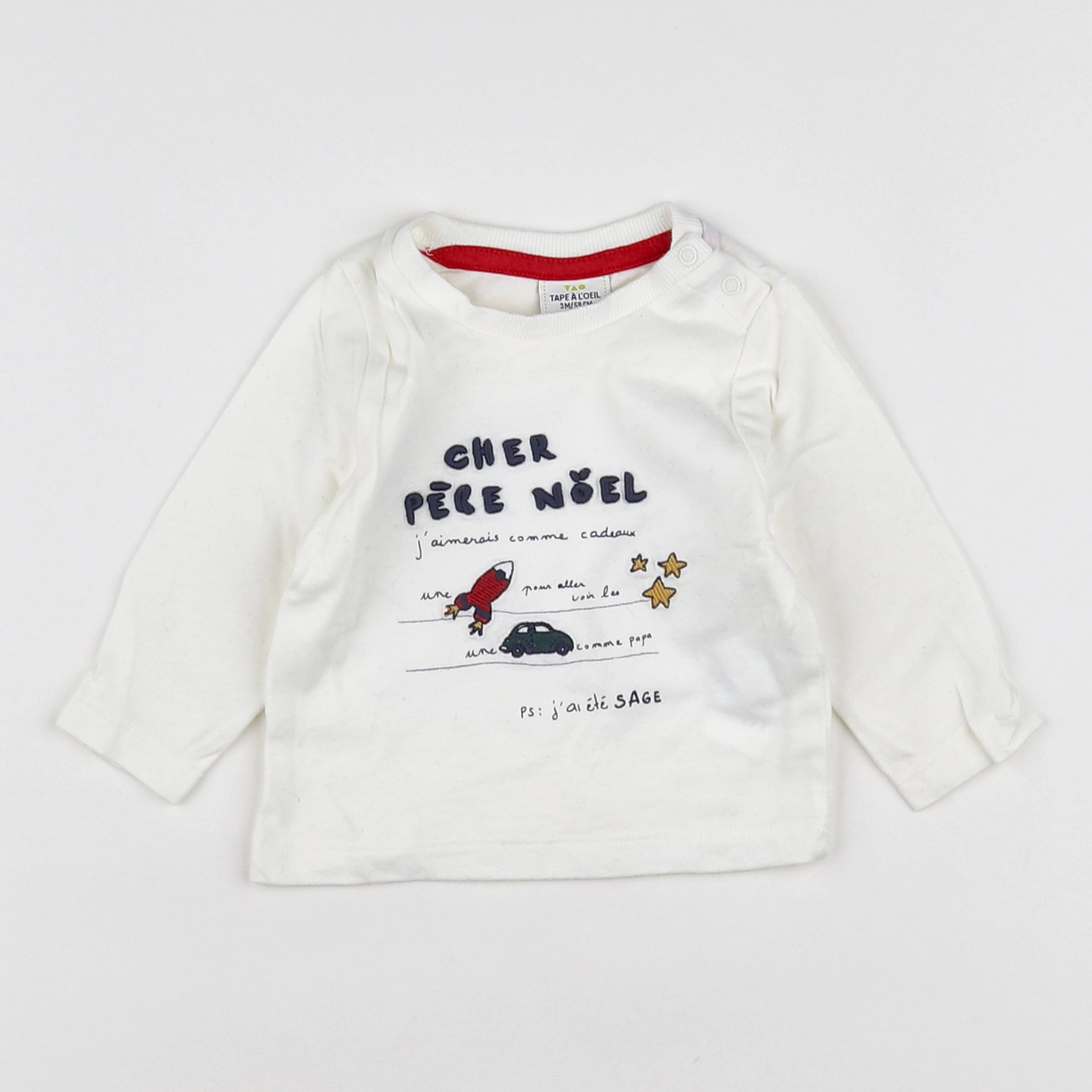 Tape à l'oeil - tee-shirt blanc - 3 mois