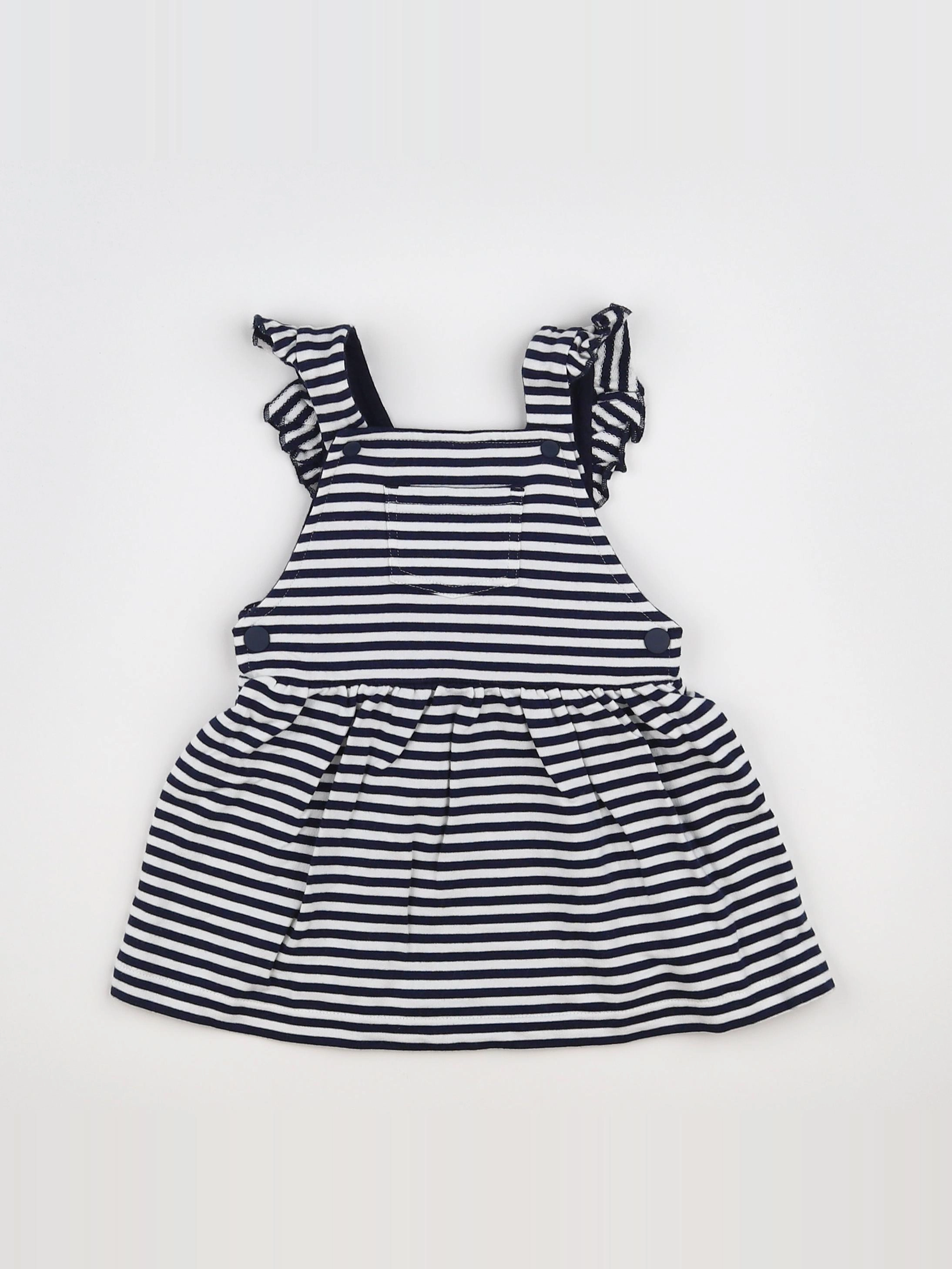 La Redoute - robe blanc, bleu - 12 mois