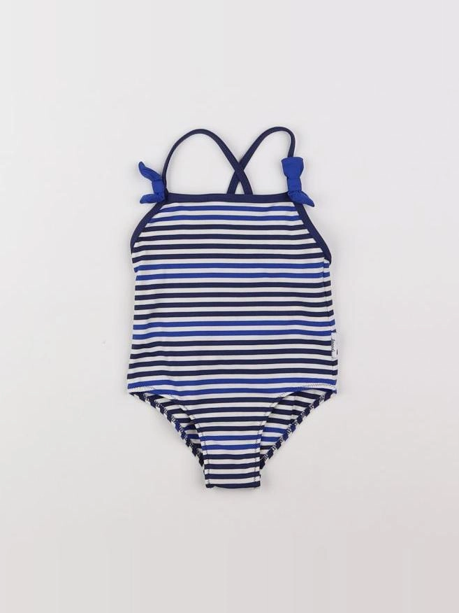 Jacadi - maillot de bain bleu, blanc - 12 mois