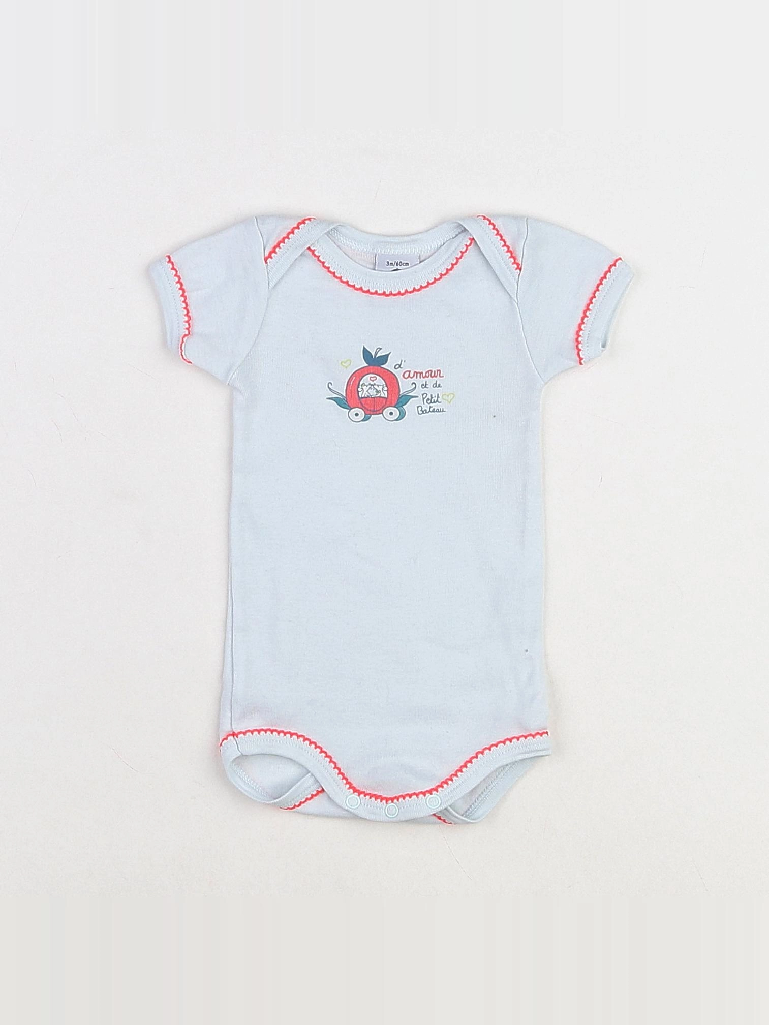 Petit Bateau - body vert - 3 mois