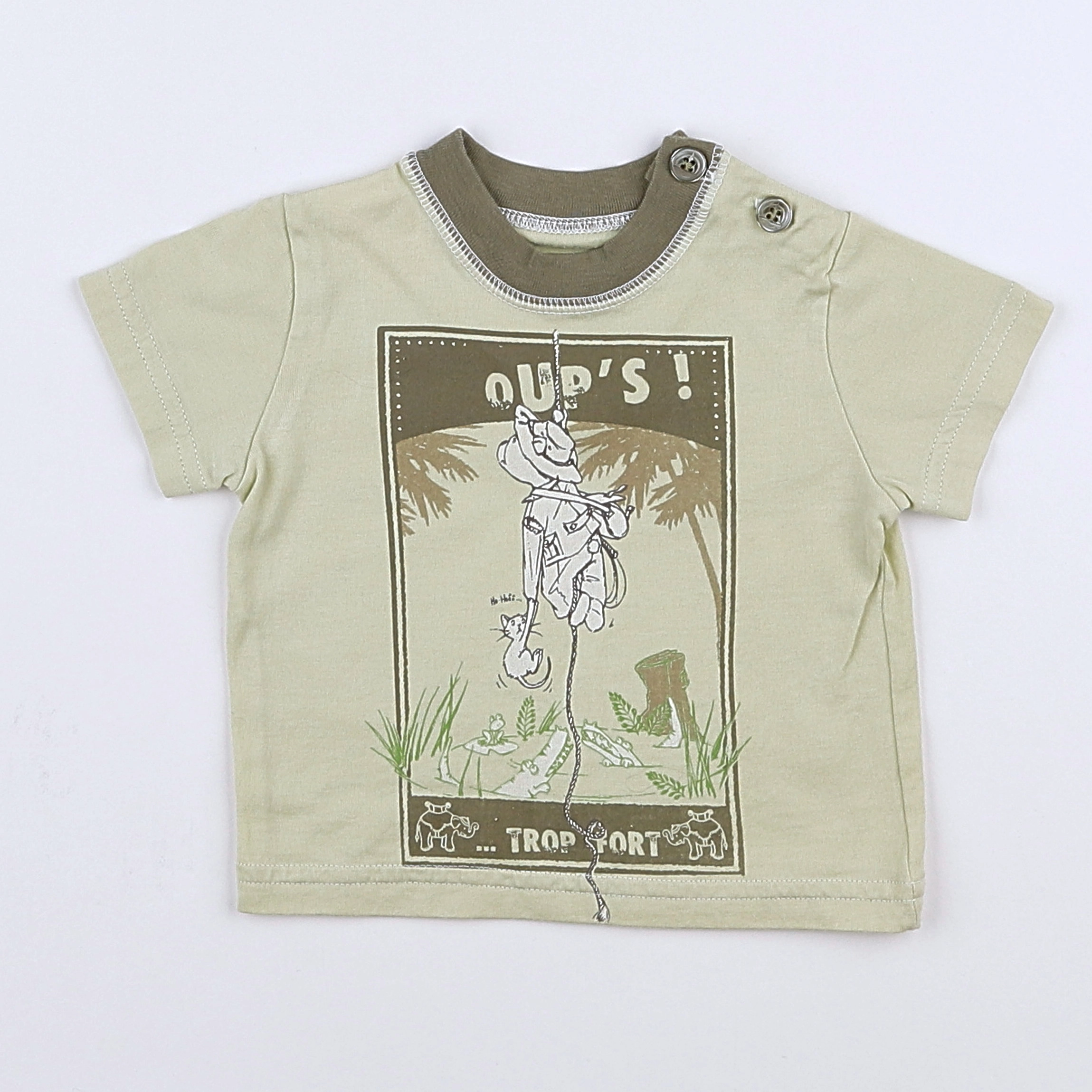 Petit Bateau - tee-shirt vert - 3 mois