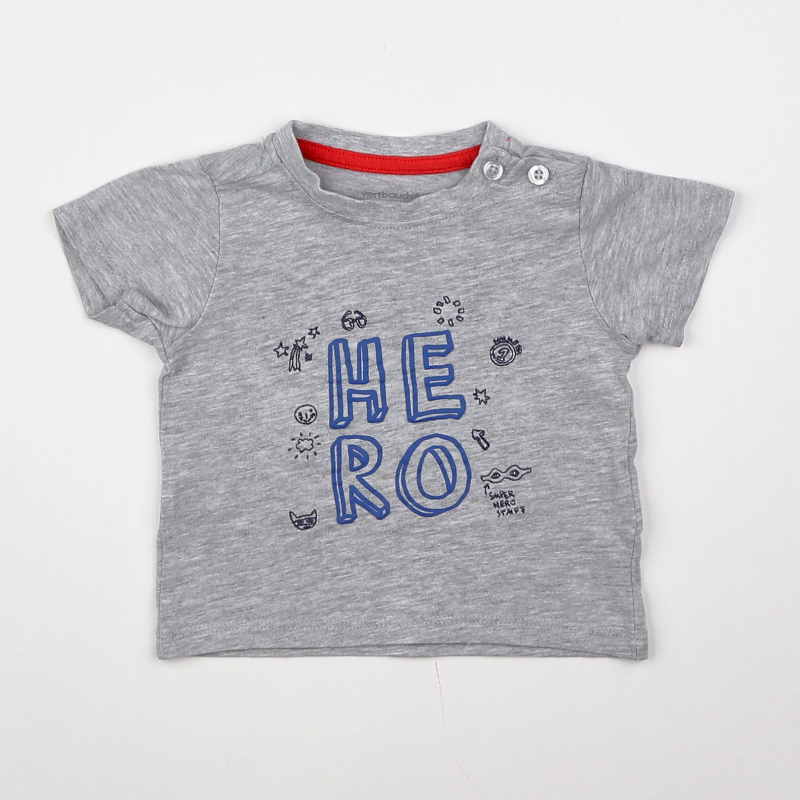 Vertbaudet - tee-shirt gris - 6 mois
