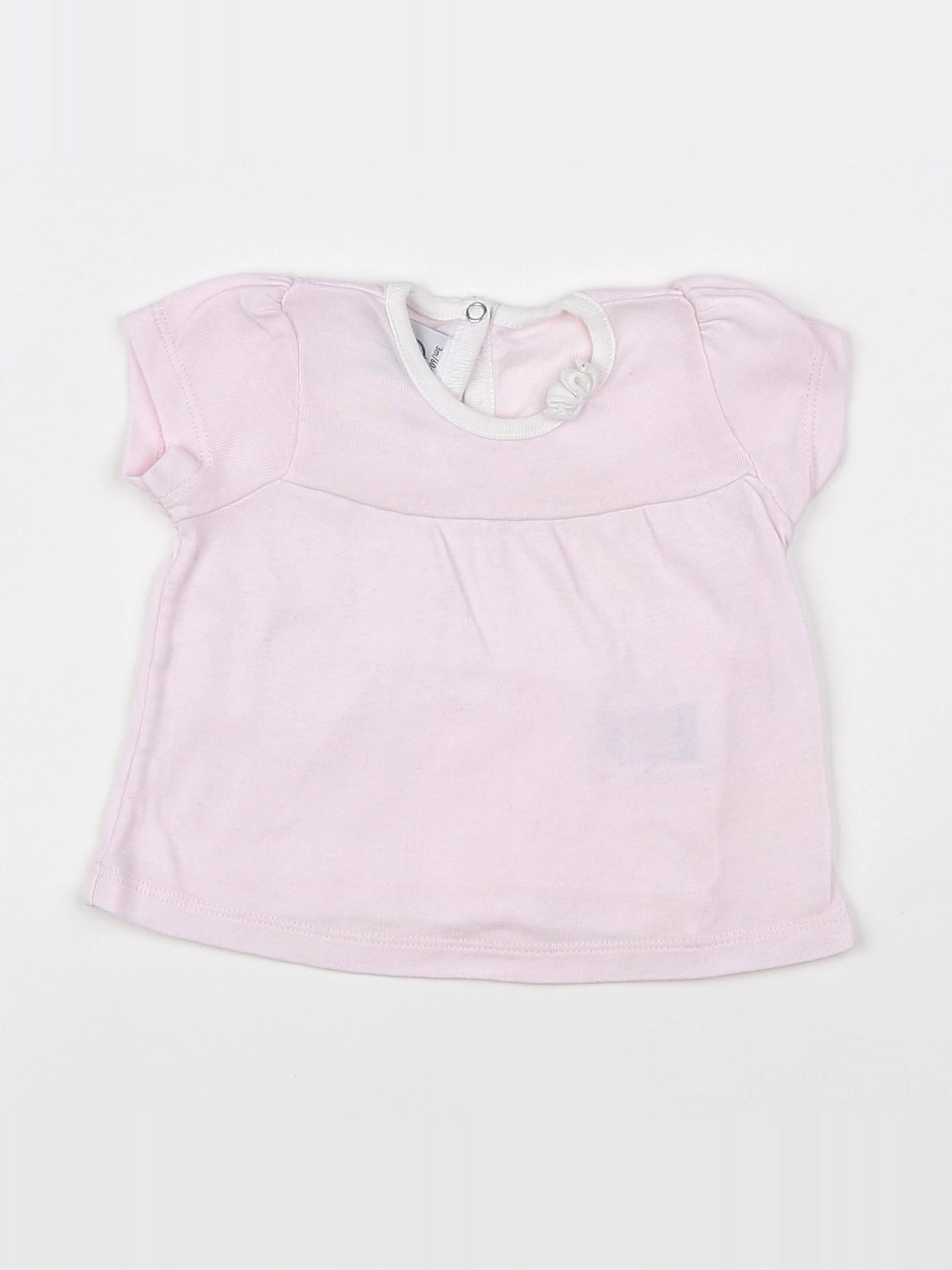 Petit Bateau - tee-shirt rose - 3 mois