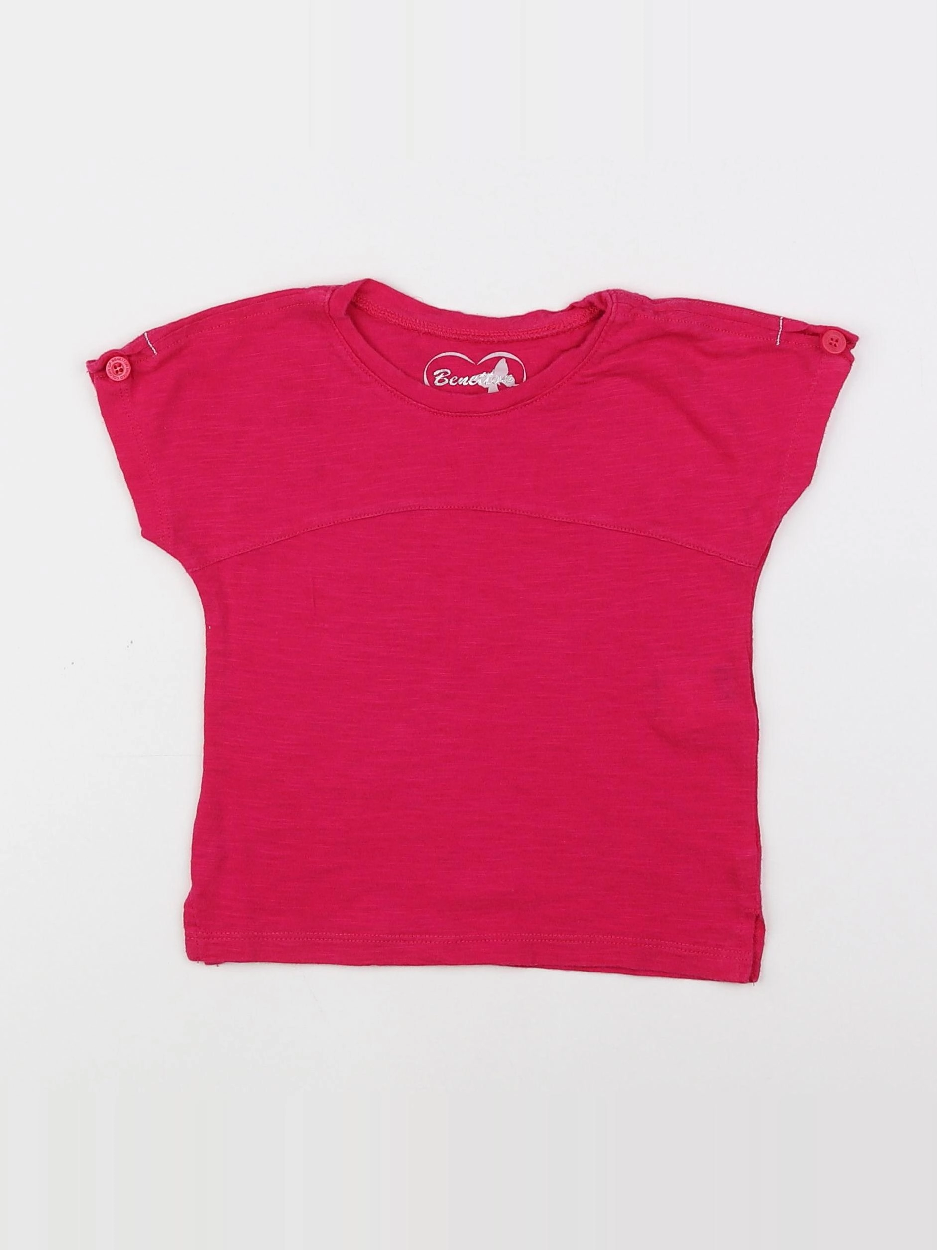 Benetton - tee-shirt rose - 18 mois