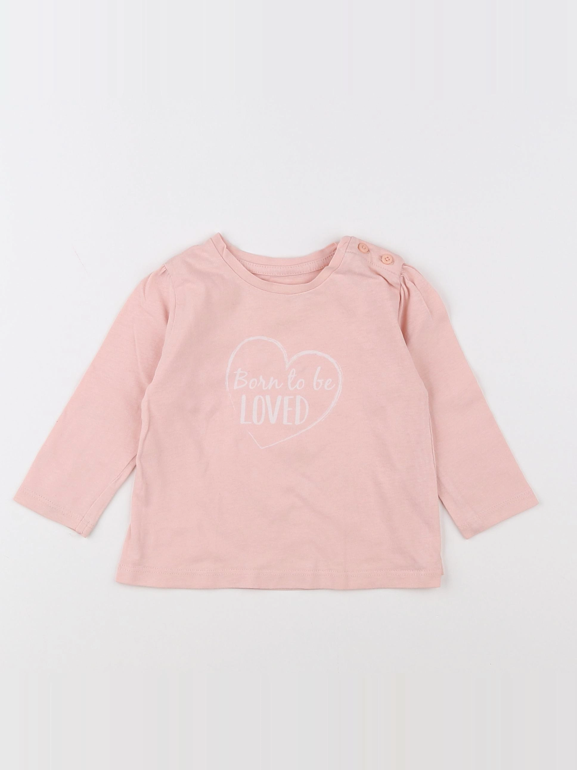 Vertbaudet - tee-shirt rose - 9 mois