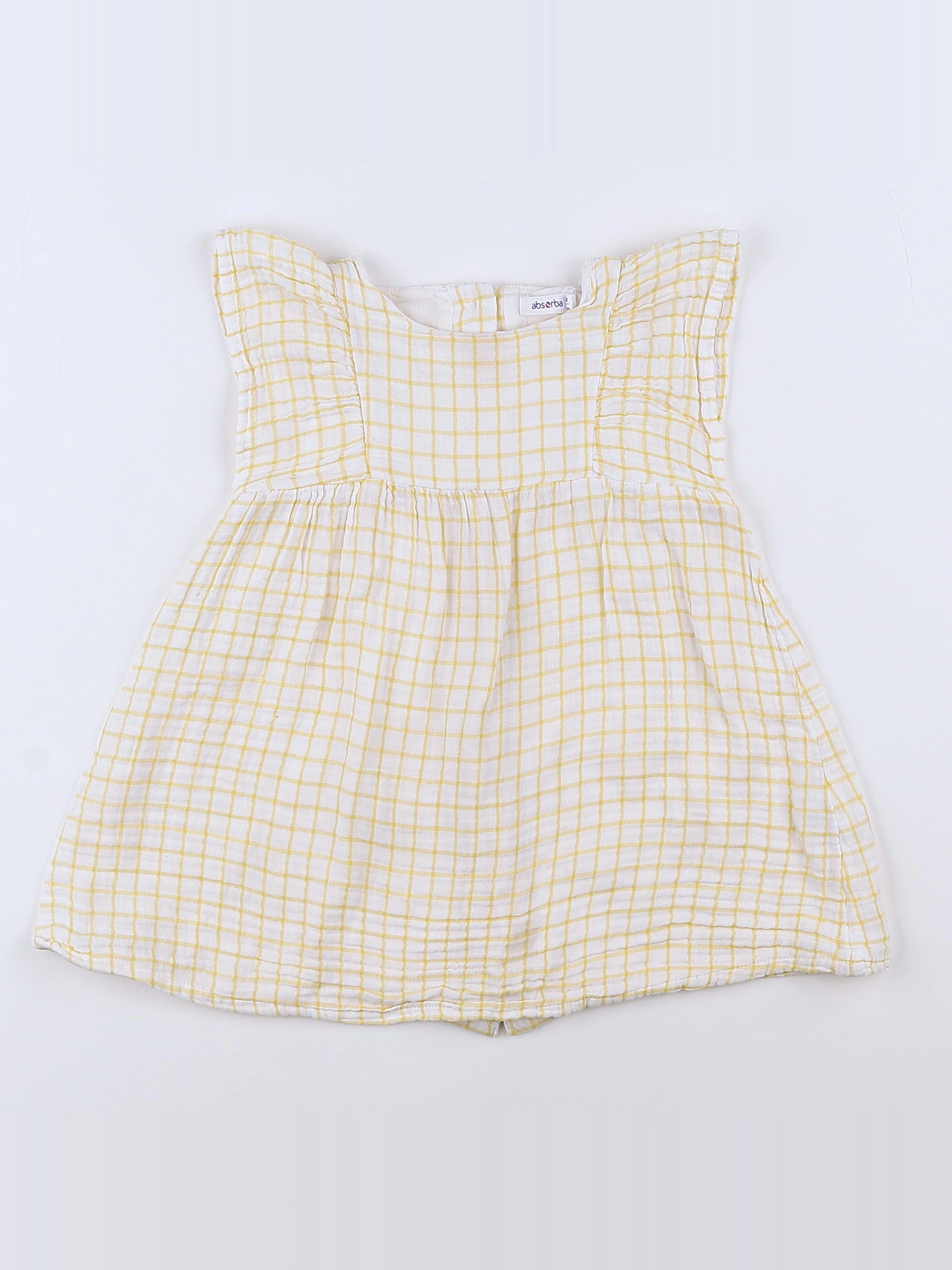 Absorba - robe blanc, jaune - 18 mois