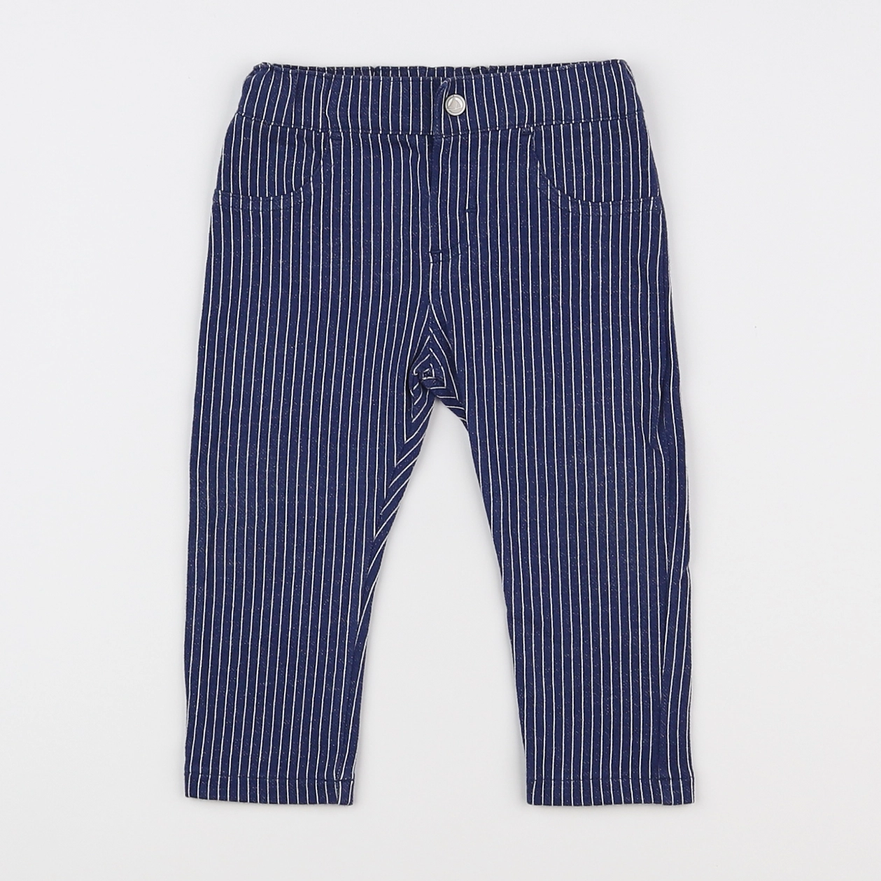 Petit Bateau - pantalon bleu, blanc - 6 mois