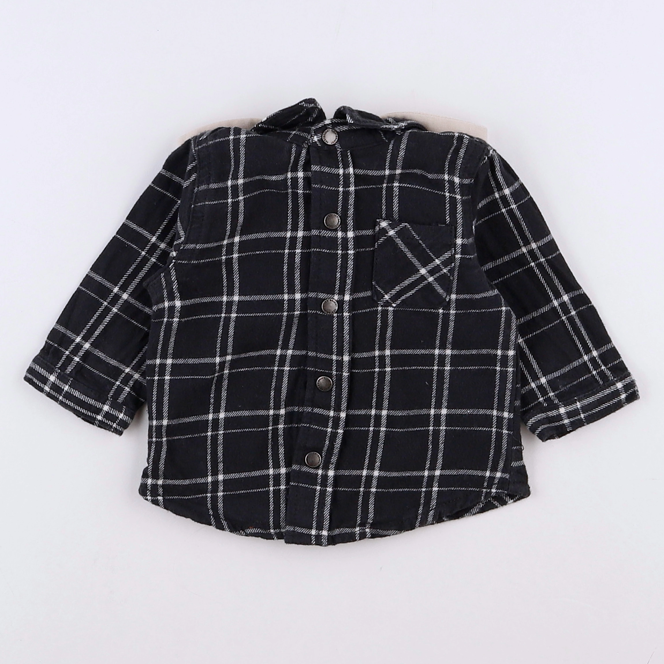 Vertbaudet - chemise gris, blanc - 3 mois