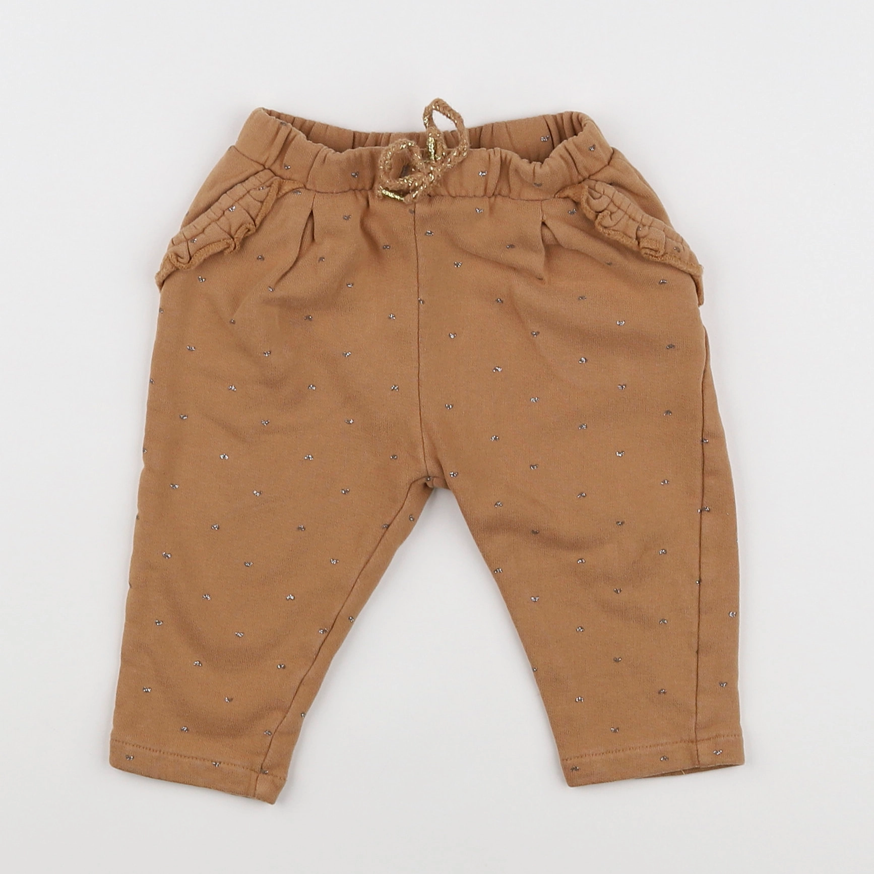Vertbaudet - pantalon marron, or - 12 mois