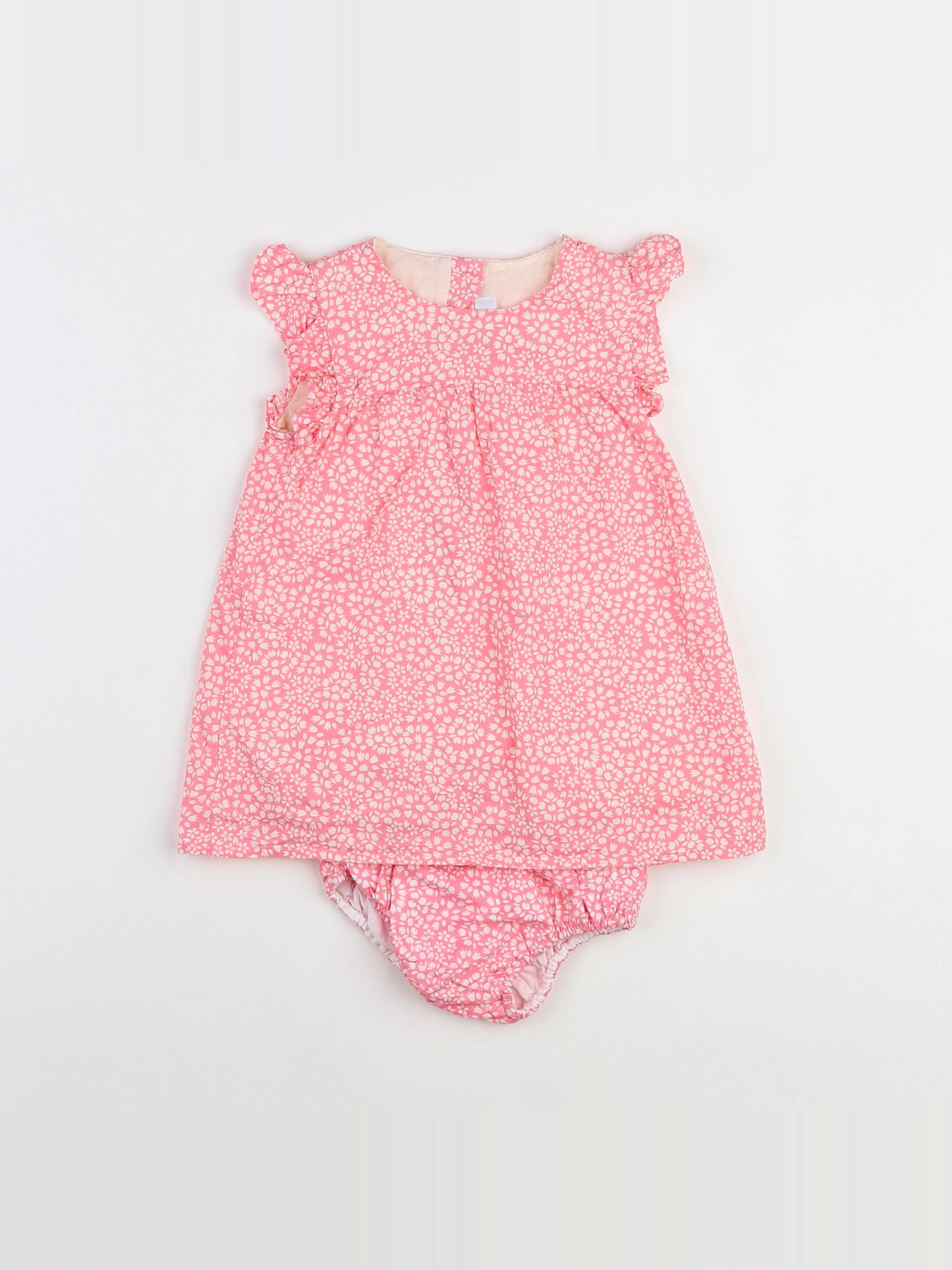 Cadet Rousselle - robe blanc, rose - 12 mois