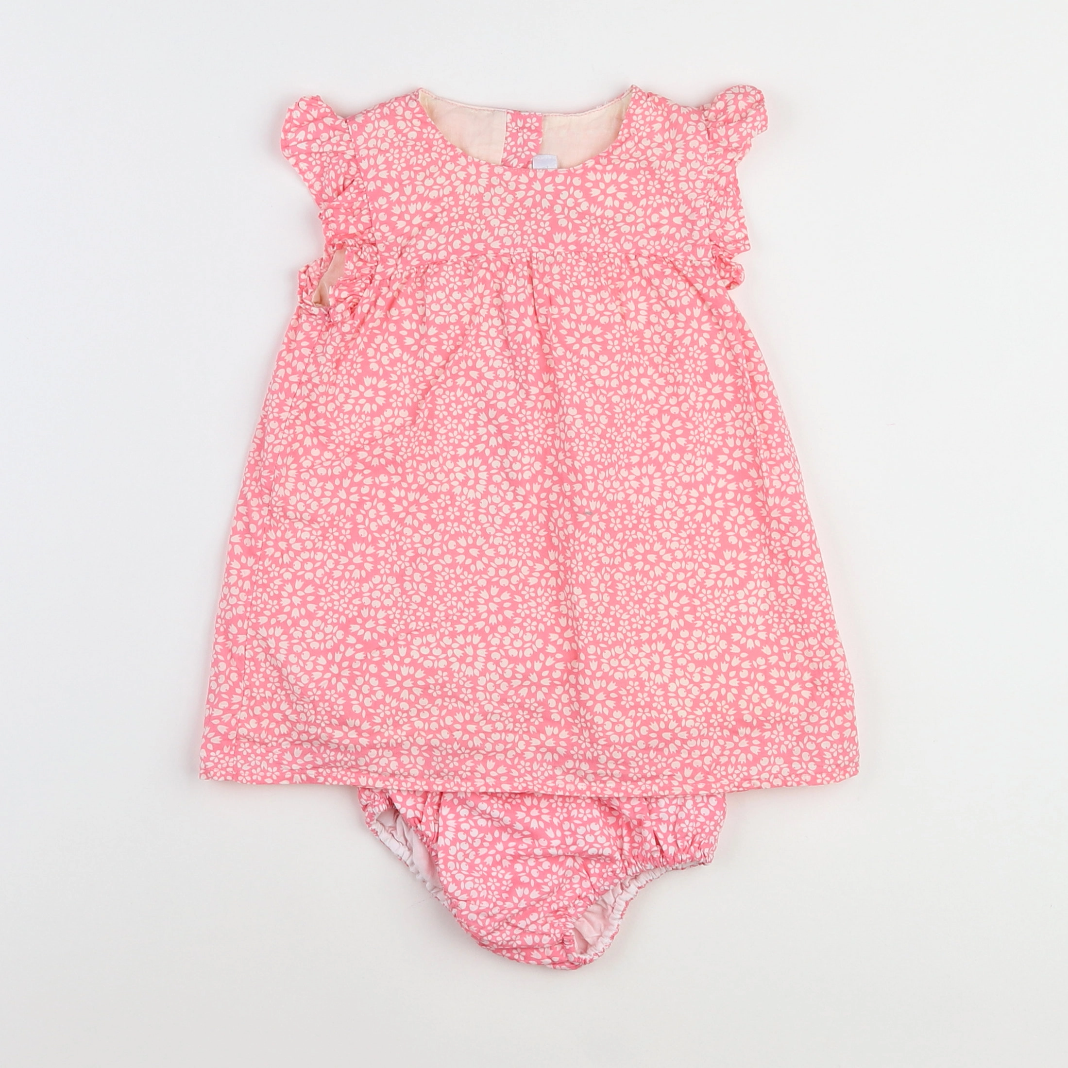 Cadet Rousselle - robe blanc, rose - 12 mois