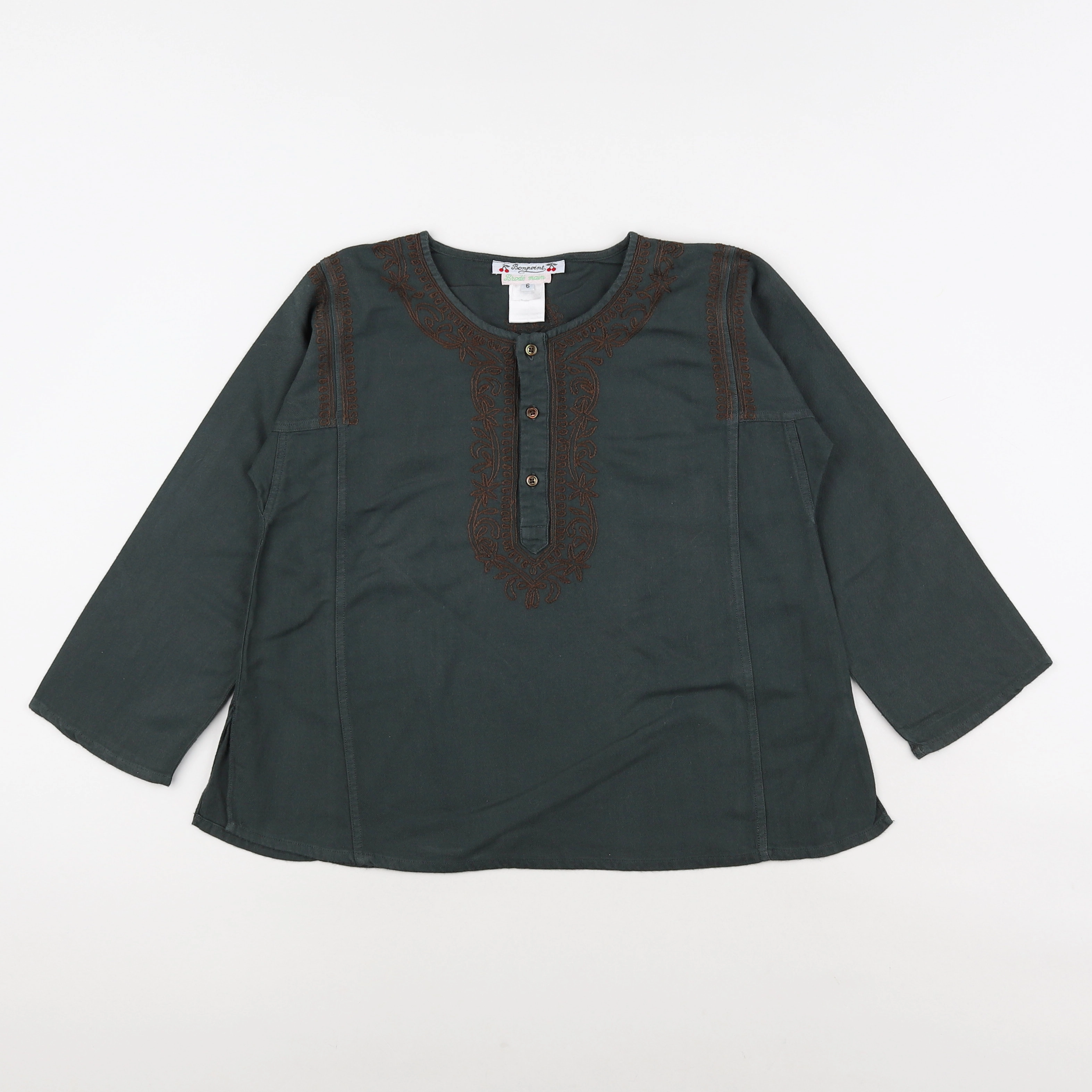 Bonpoint - blouse gris - 6 ans