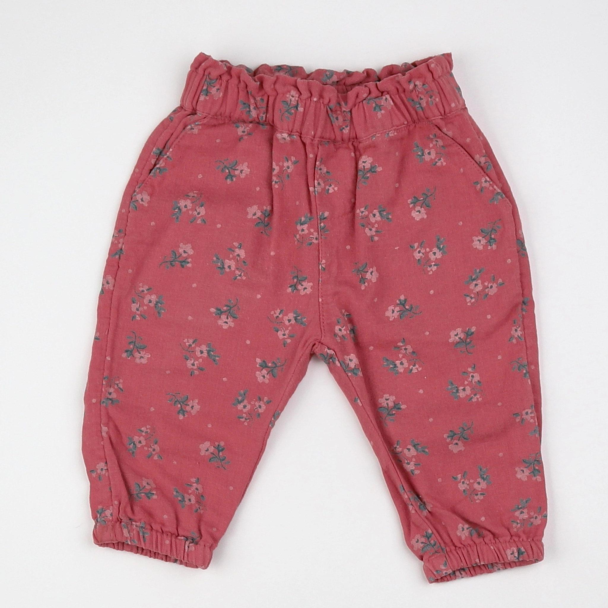 Vertbaudet - pantalon rouge - 3 mois