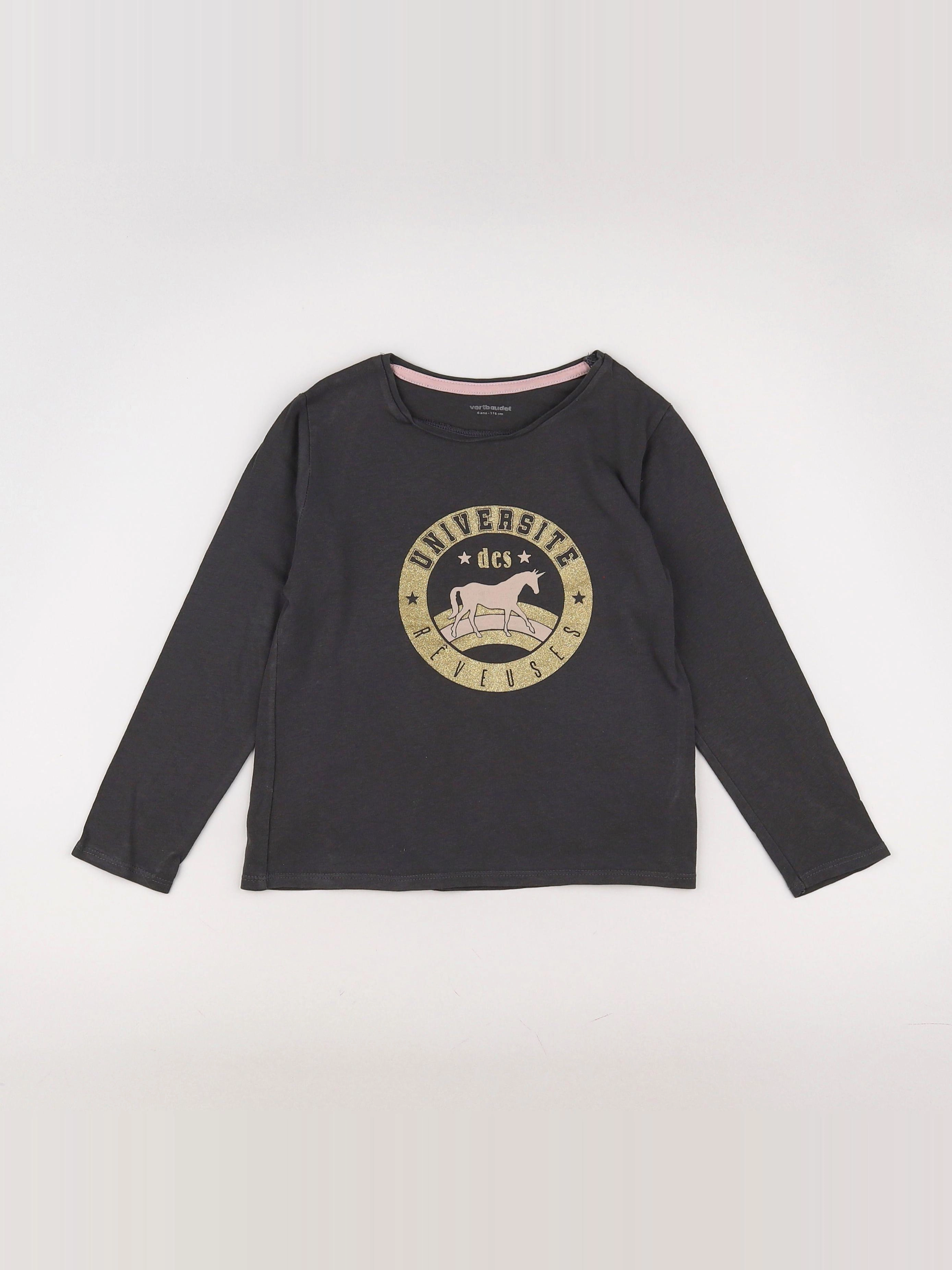 Vertbaudet - tee-shirt gris - 6 ans