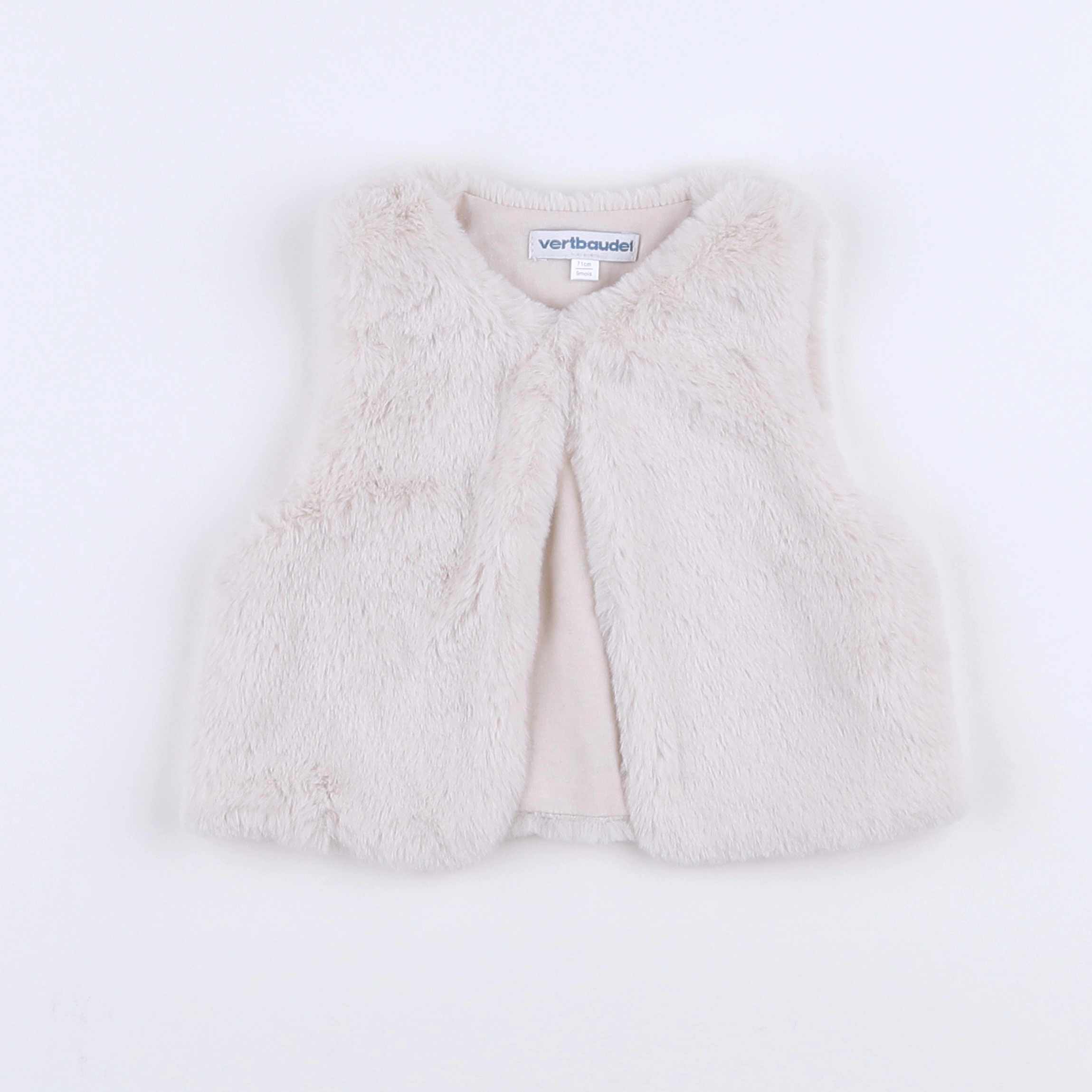 Vertbaudet - gilet beige - 9 mois