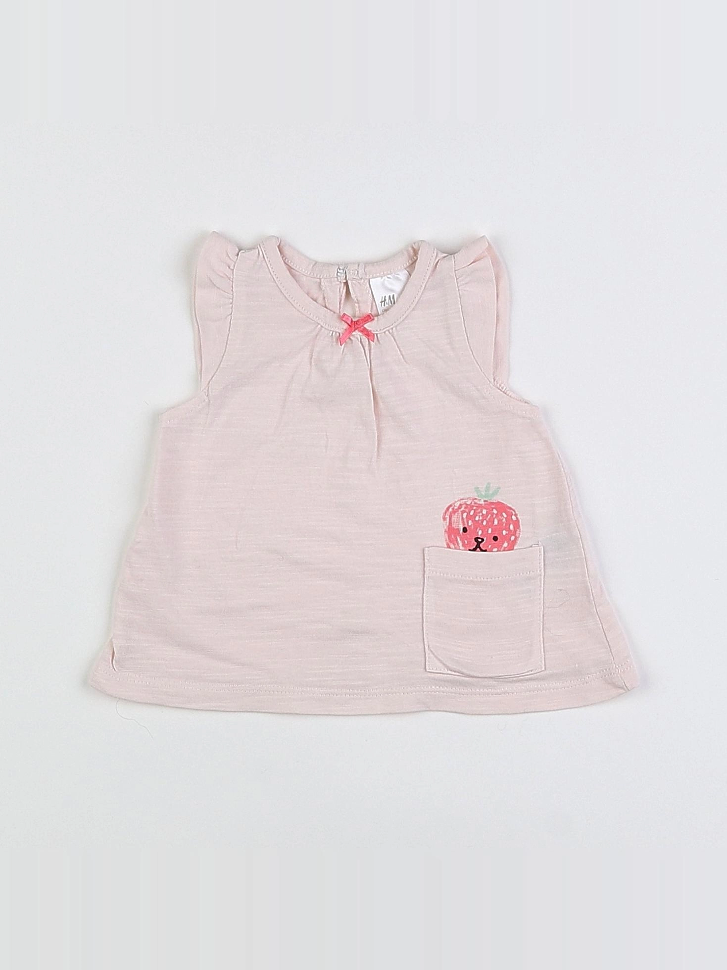 H&M - tee-shirt rose - 0/1 mois