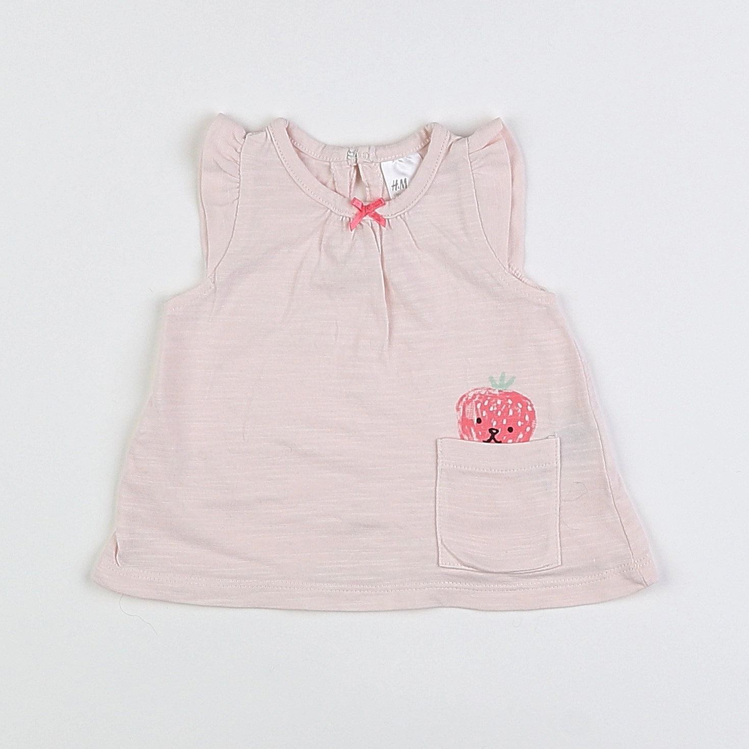 H&M - tee-shirt rose - 0/1 mois