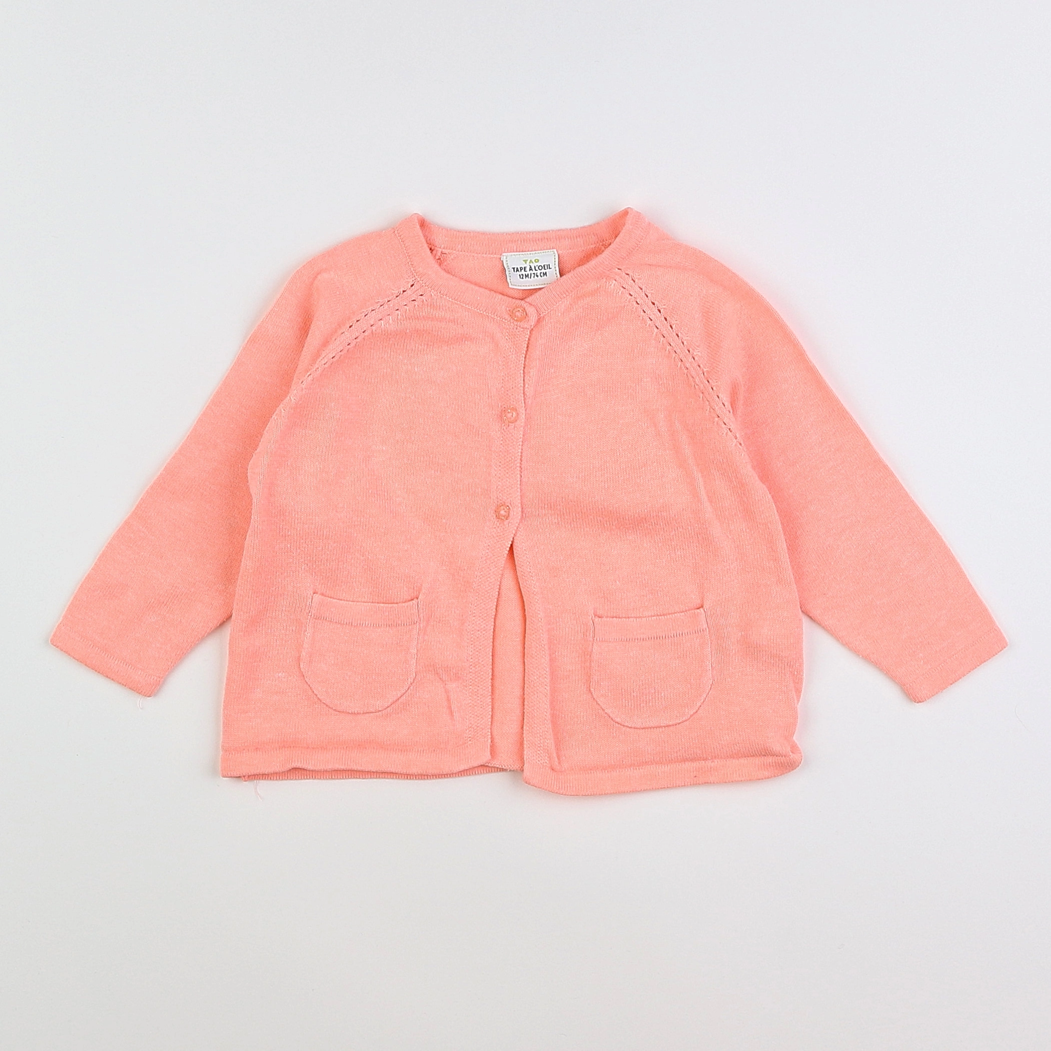 Tape à l'oeil - gilet rose fluo - 12 mois