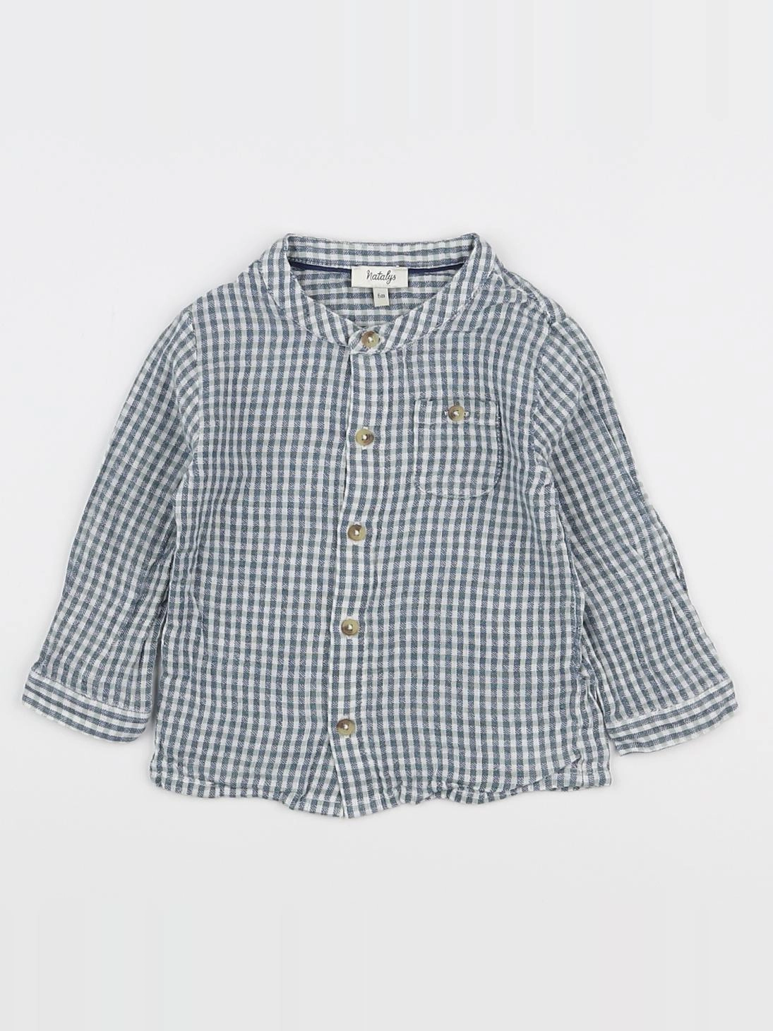 Natalys - chemise bleu, vert - 6 mois