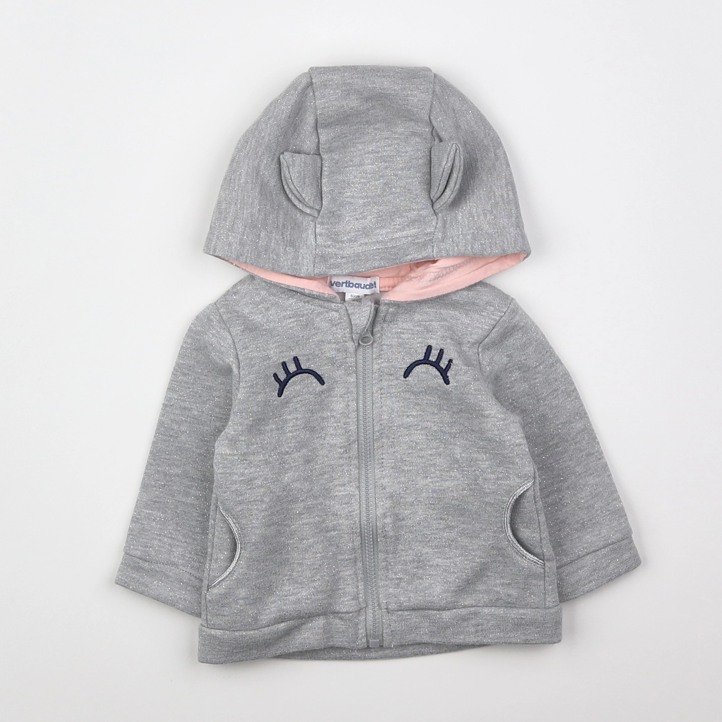 Vertbaudet - sweat gris - 3 mois