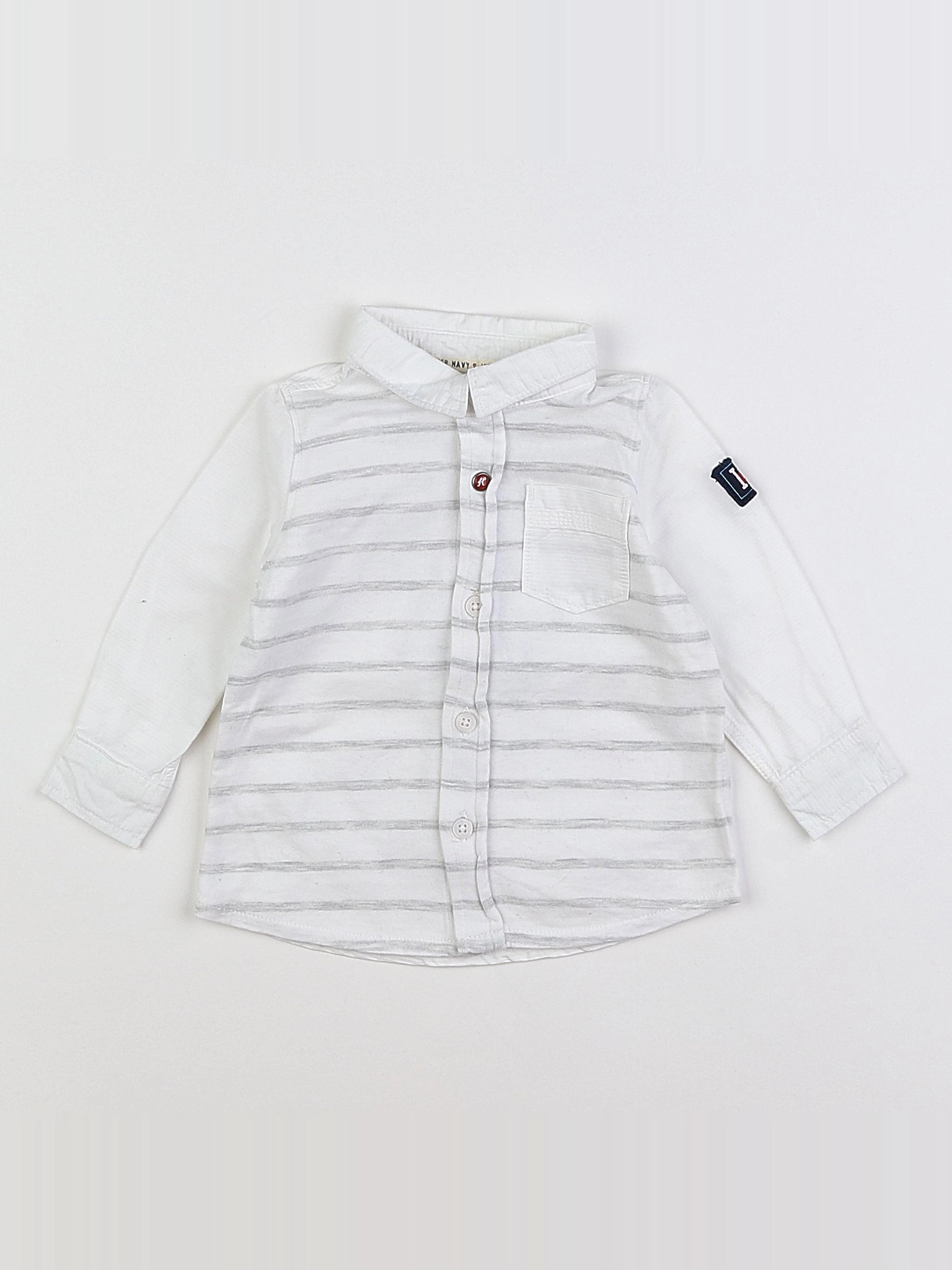 IKKS - chemise blanc, gris - 6 mois