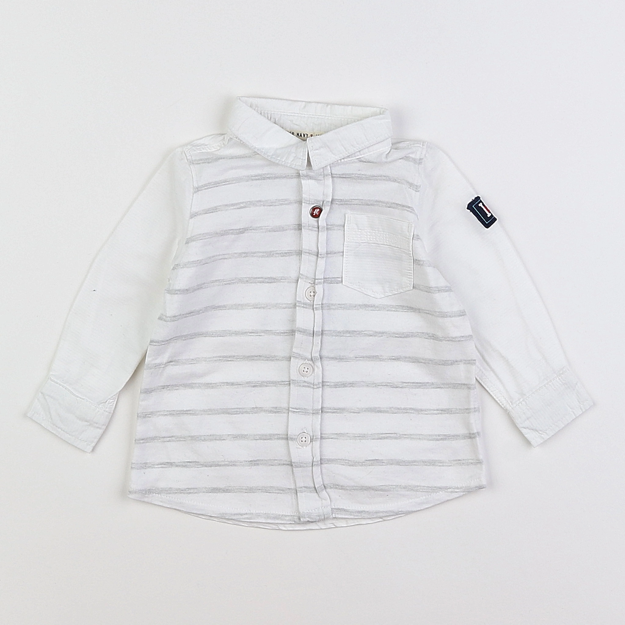 IKKS - chemise blanc, gris - 6 mois