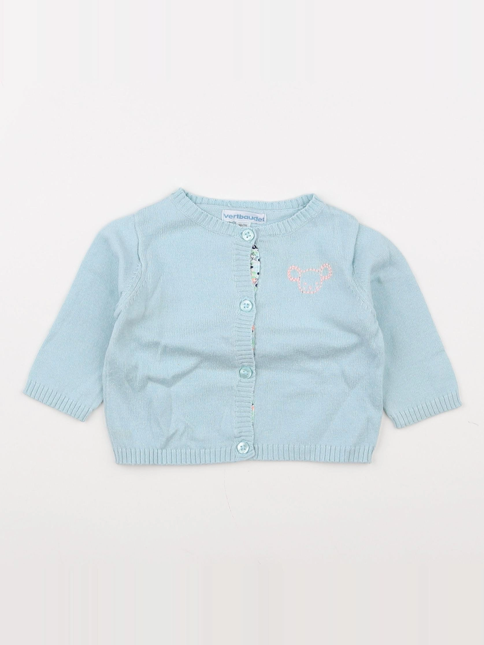 Vertbaudet - gilet bleu - 3 mois