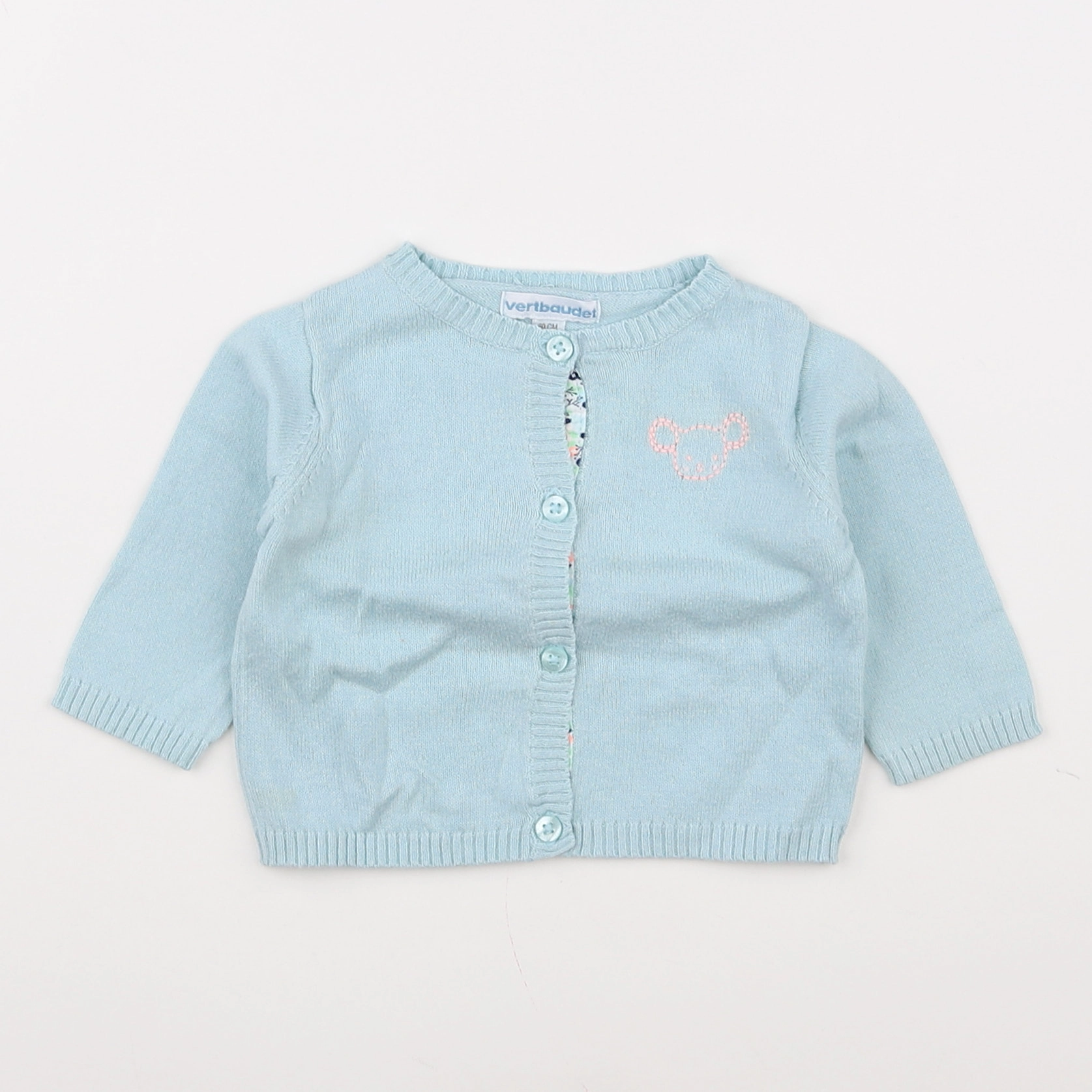 Vertbaudet - gilet bleu - 3 mois