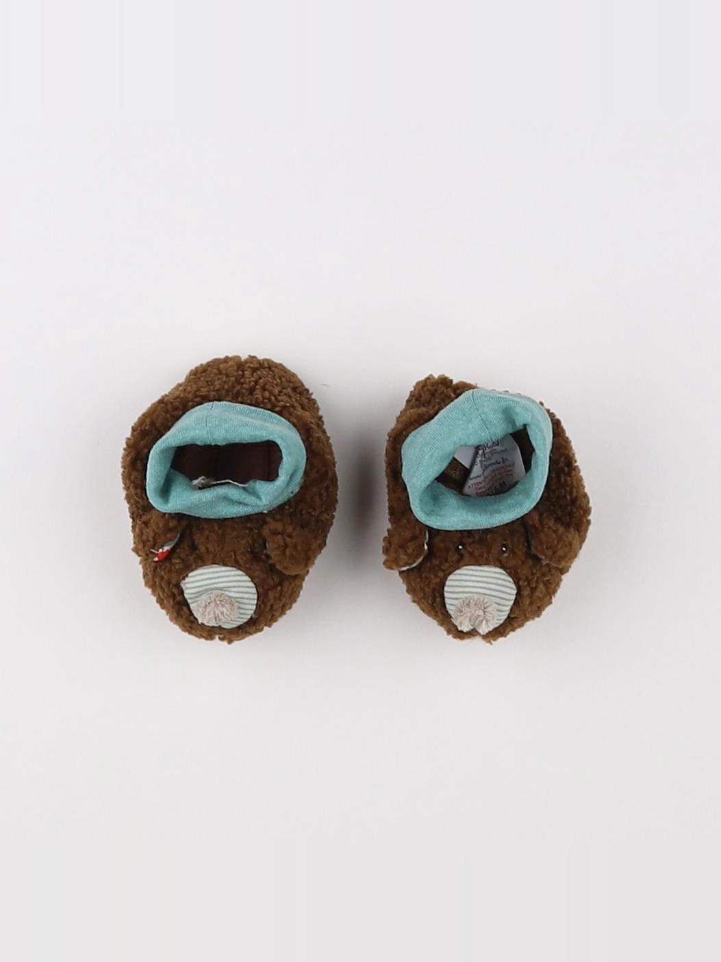 Moulin Roty - chaussons marron - 0/6 mois