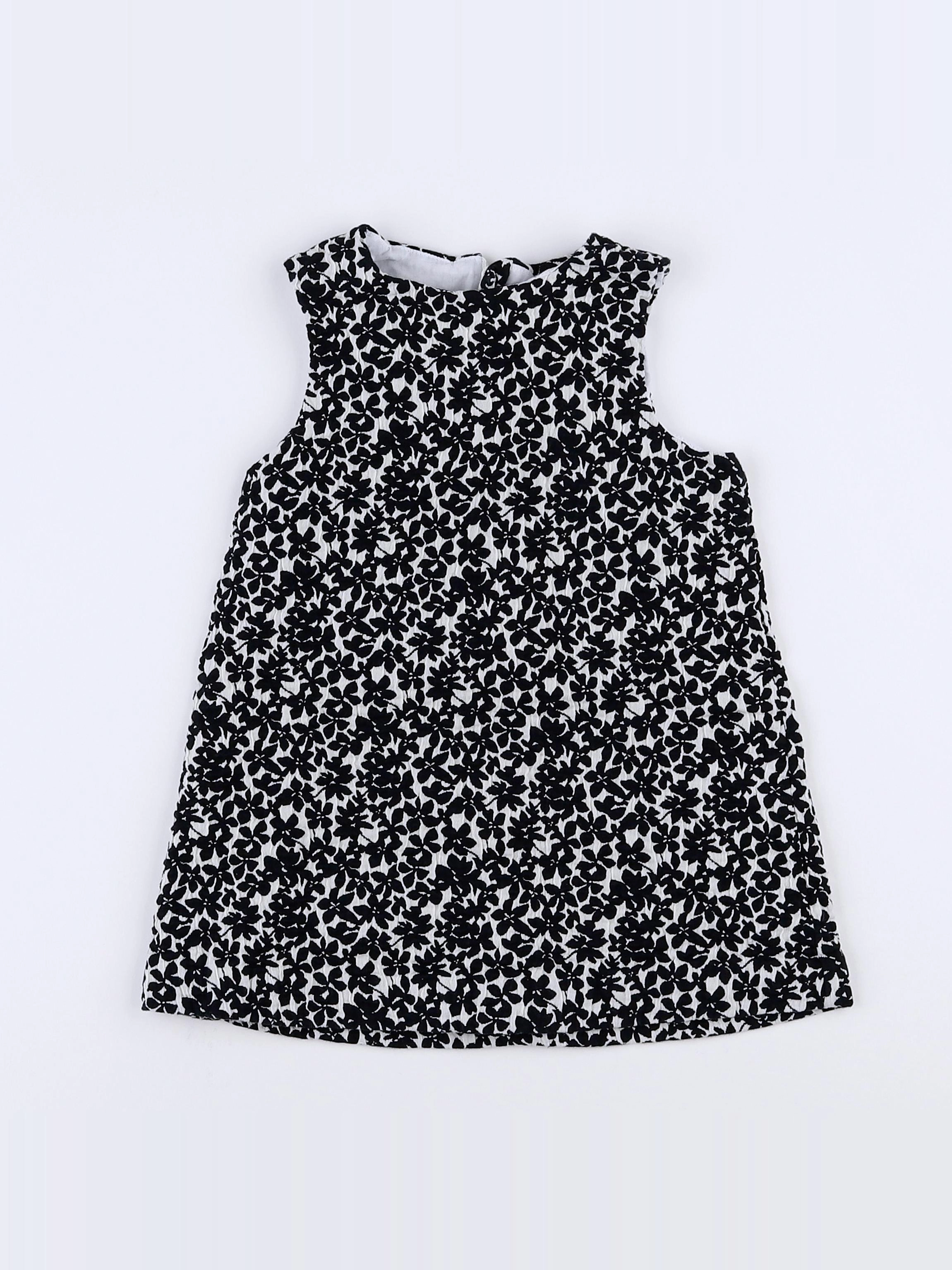Natalys - robe blanc, noir - 18 mois