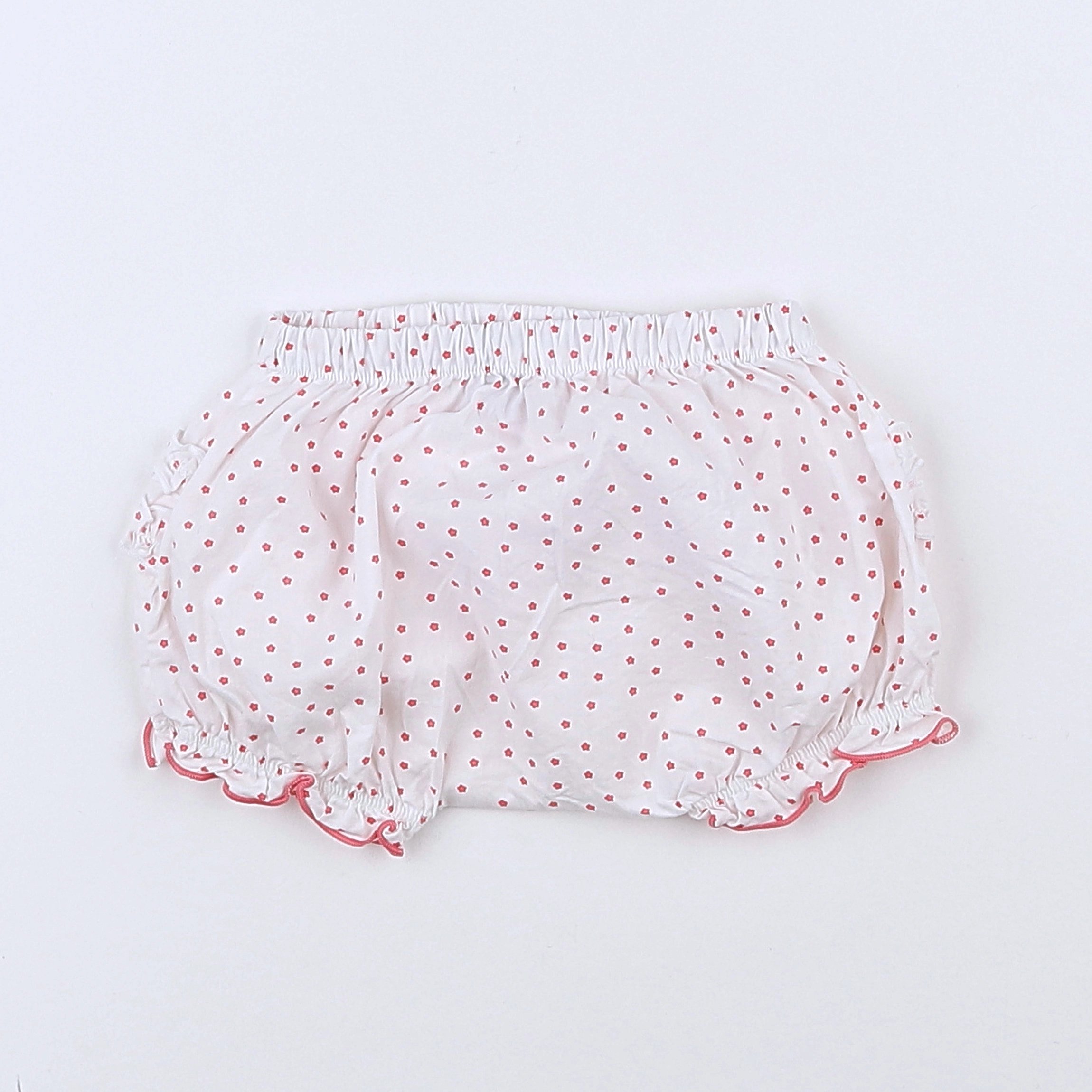 Petit Bateau - bloomer blanc, rose - 3 mois